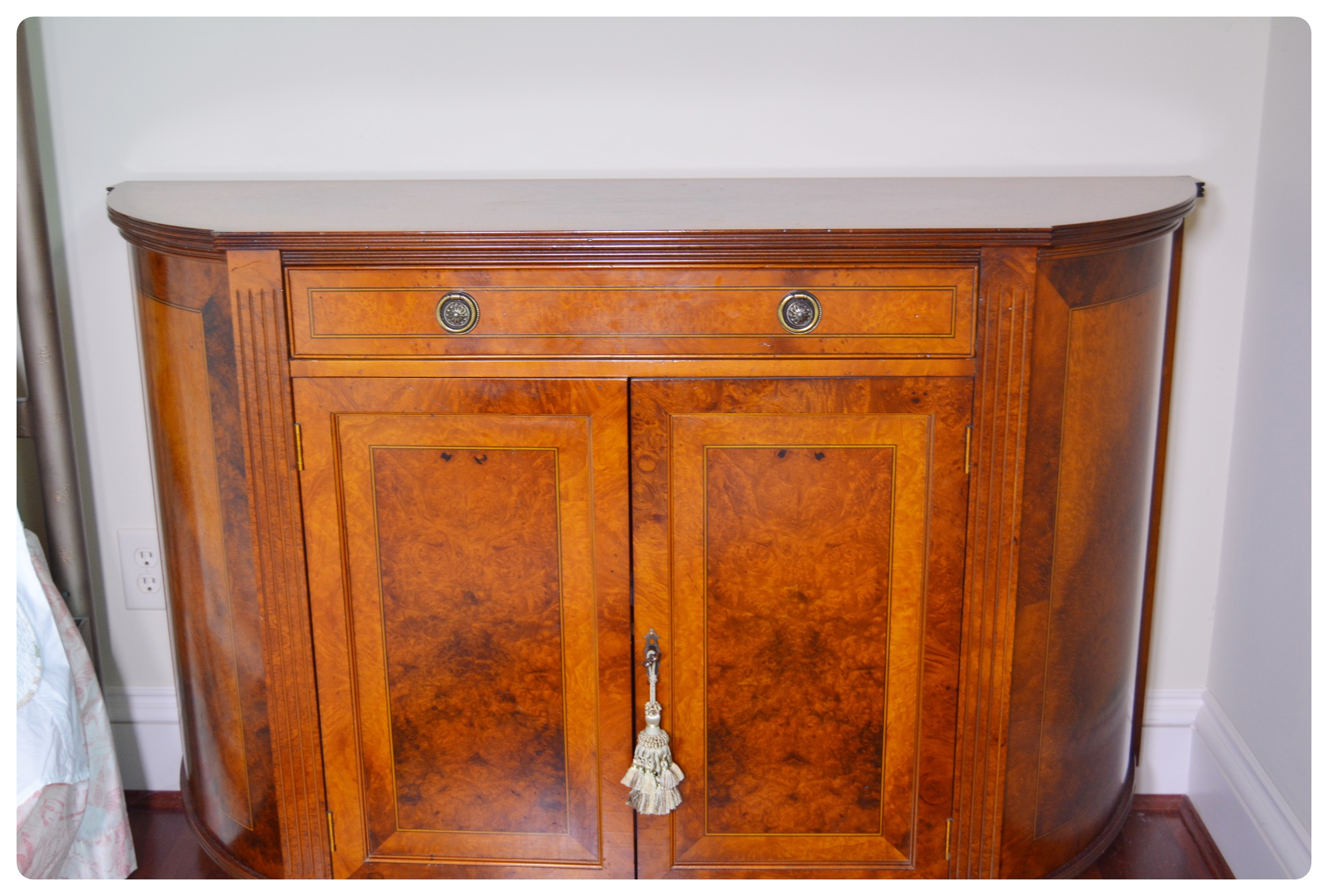 Figured Mahogany Veneer Demilune Chest