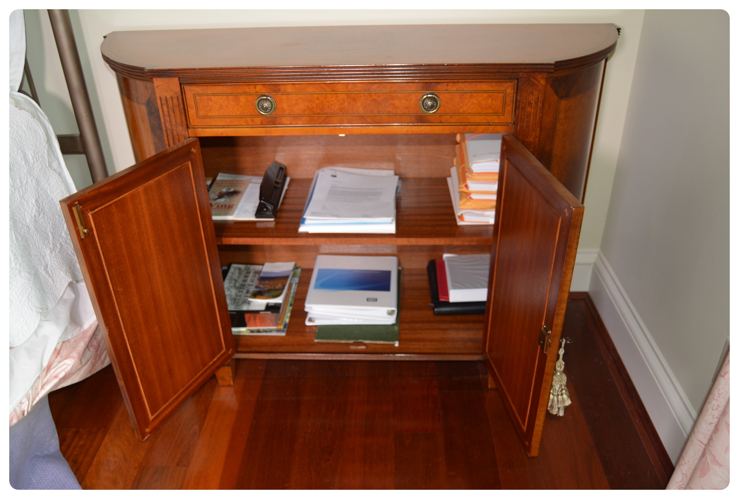 Figured Mahogany Veneer Demilune Chest