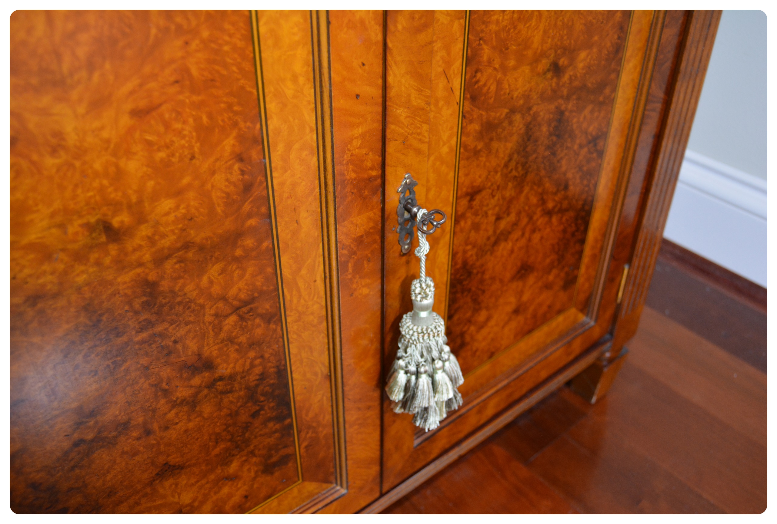 Figured Mahogany Veneer Demilune Chest