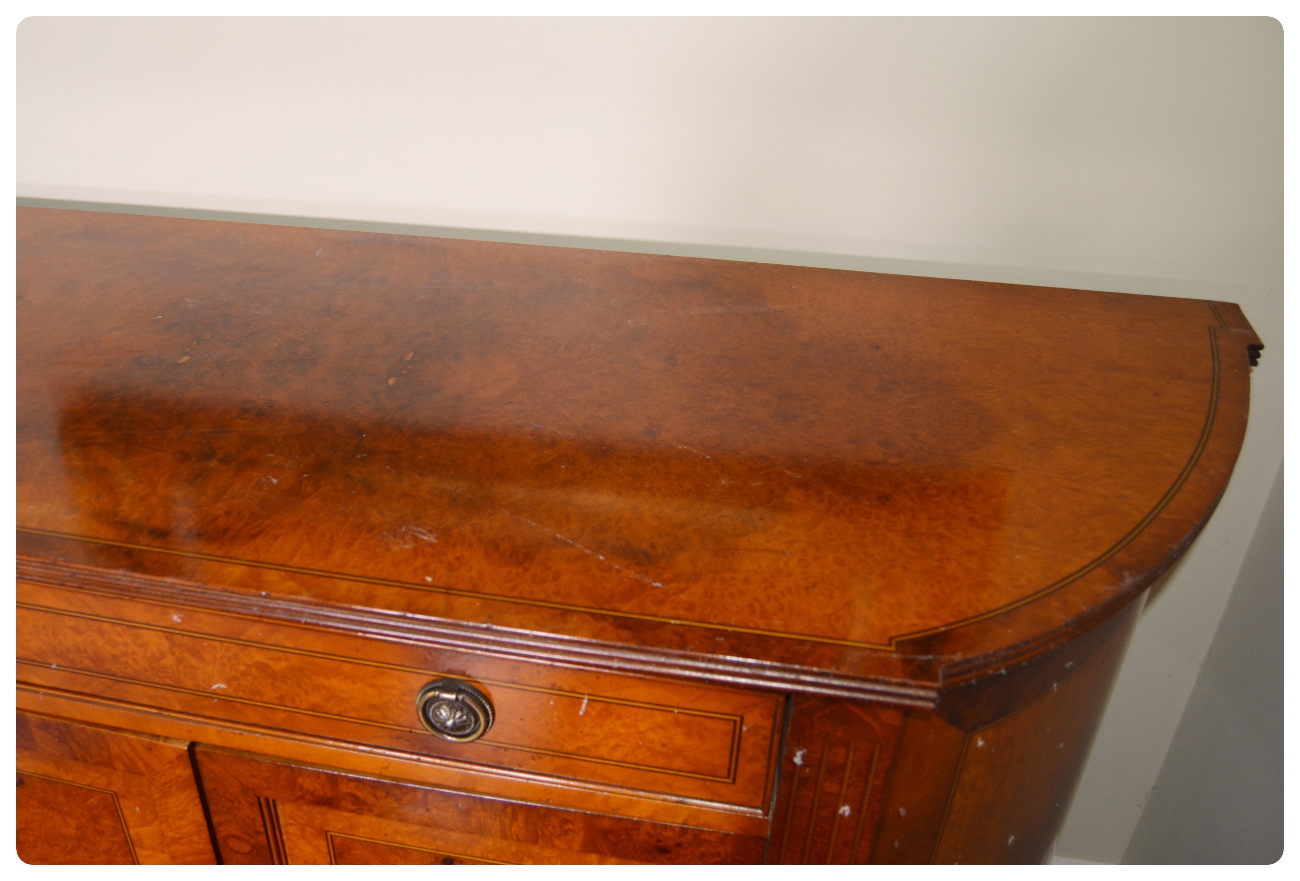 Figured Mahogany Veneer Demilune Chest