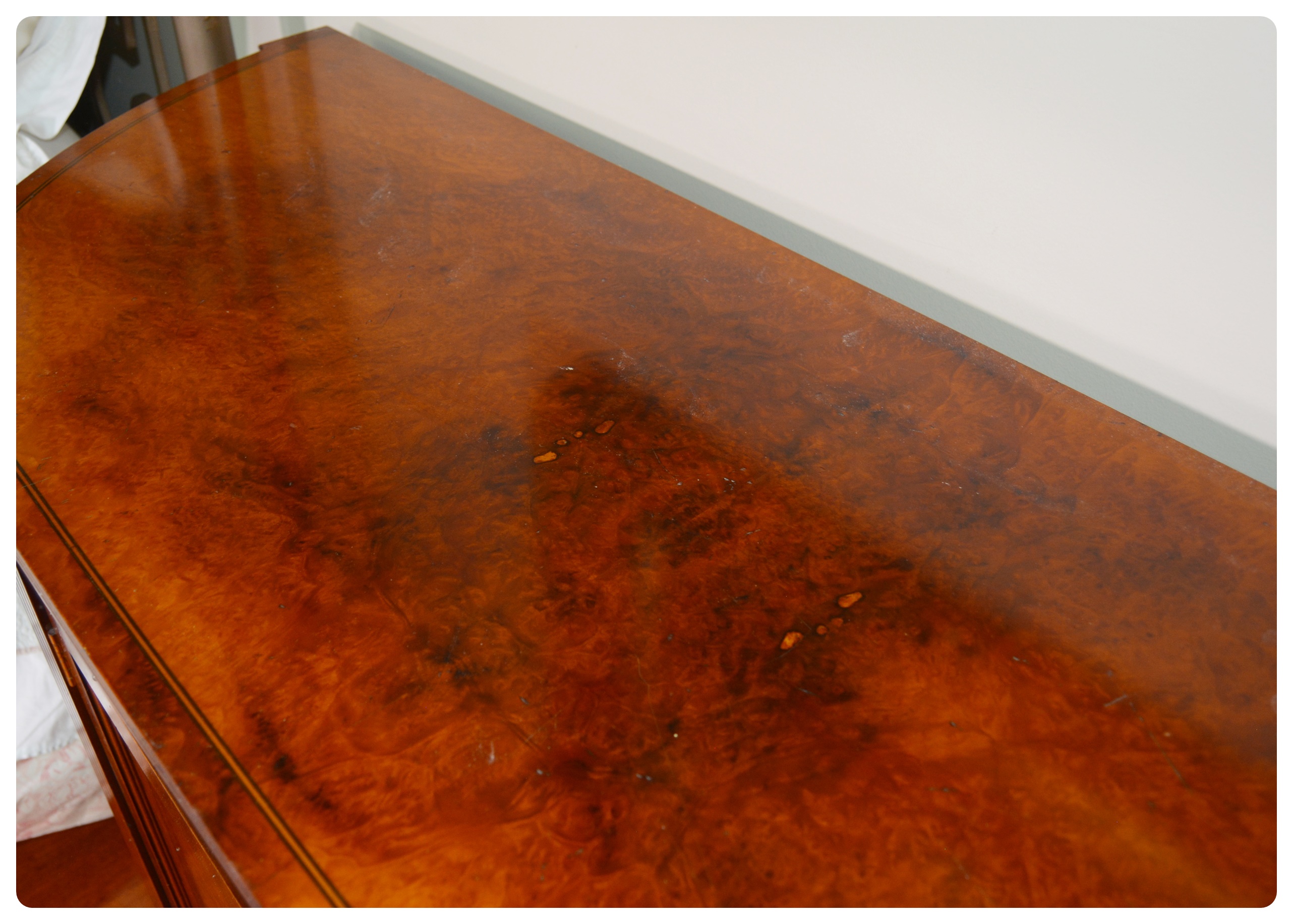 Figured Mahogany Veneer Demilune Chest