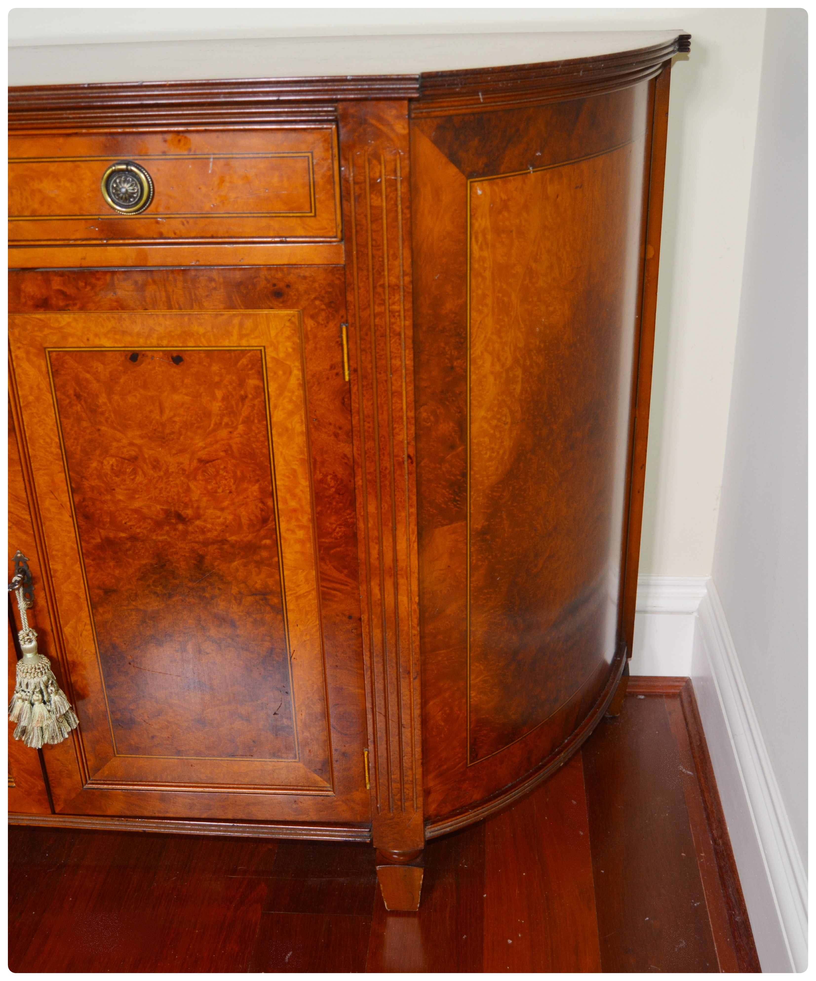 Figured Mahogany Veneer Demilune Chest