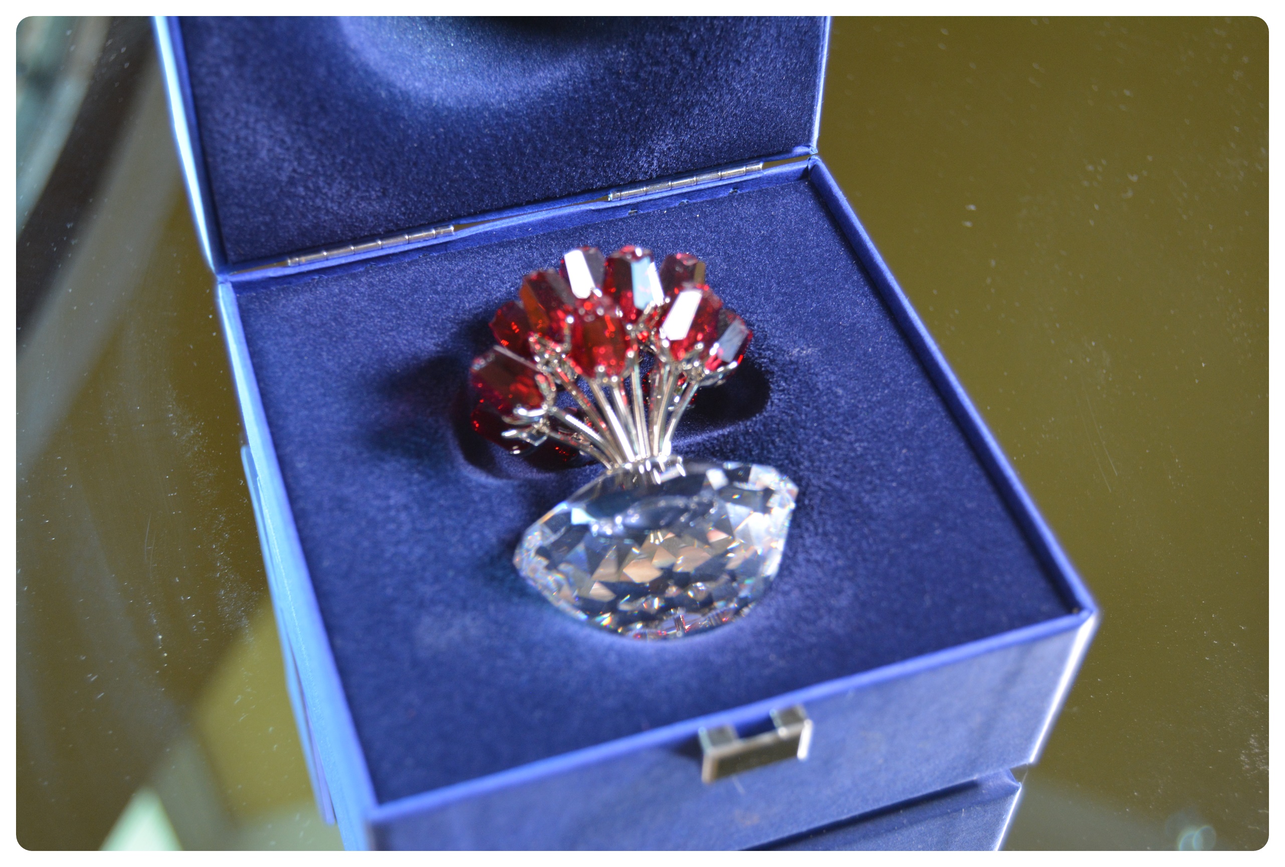 Swarovski Crystal Vase of Roses Figurine