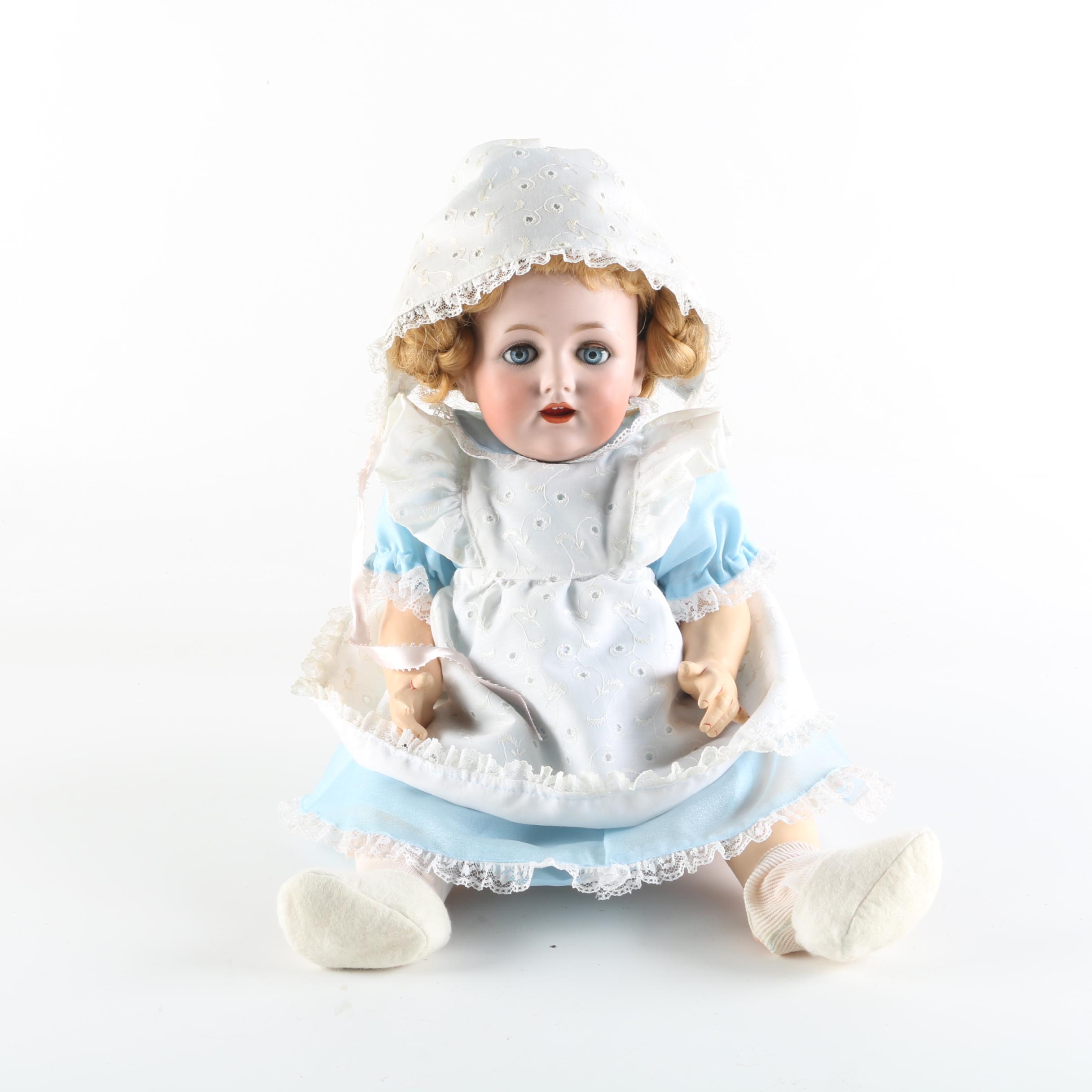 Antique J.D. Kestner Bisque Socket Head and Composition Body Doll