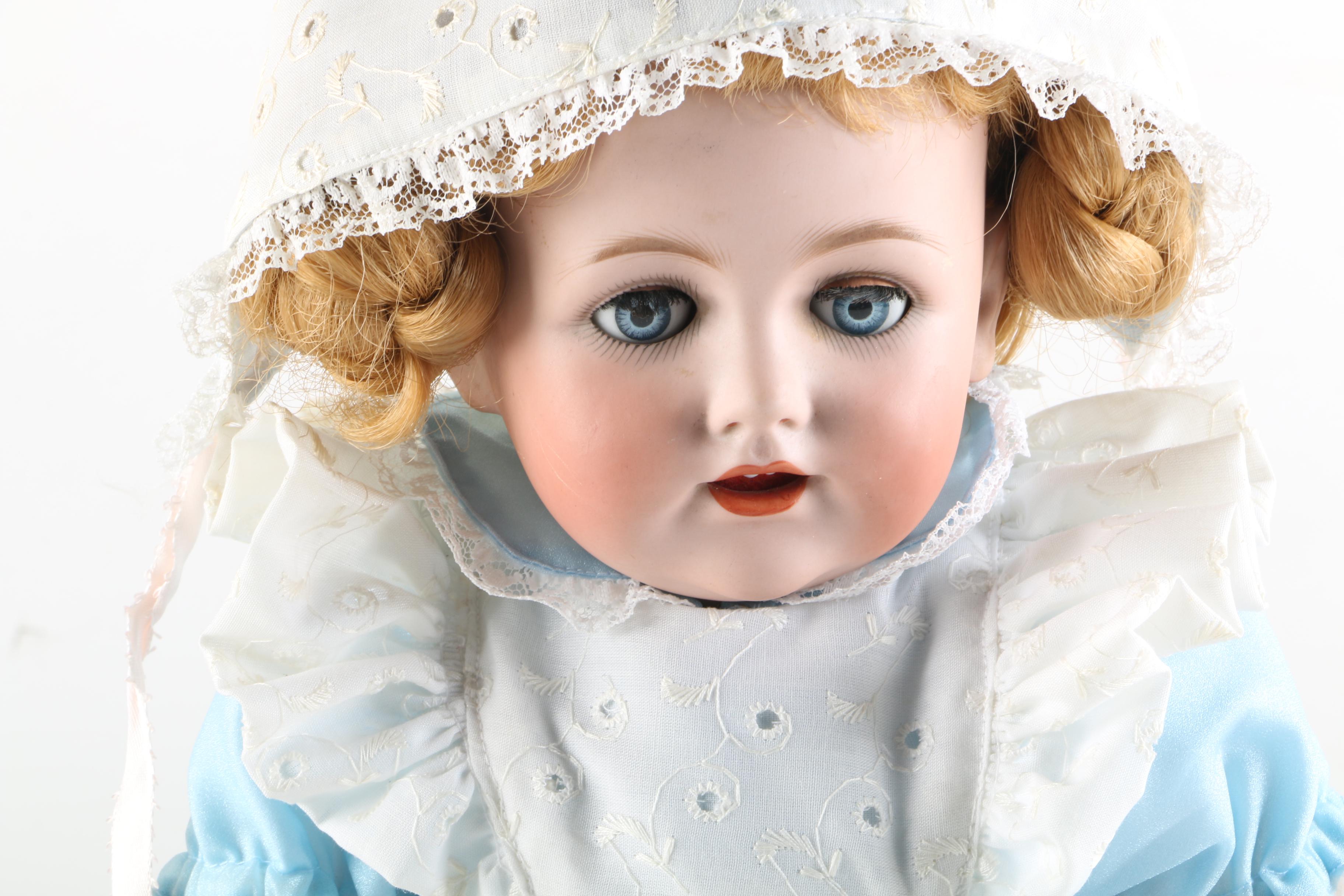 Antique J.D. Kestner Bisque Socket Head and Composition Body Doll