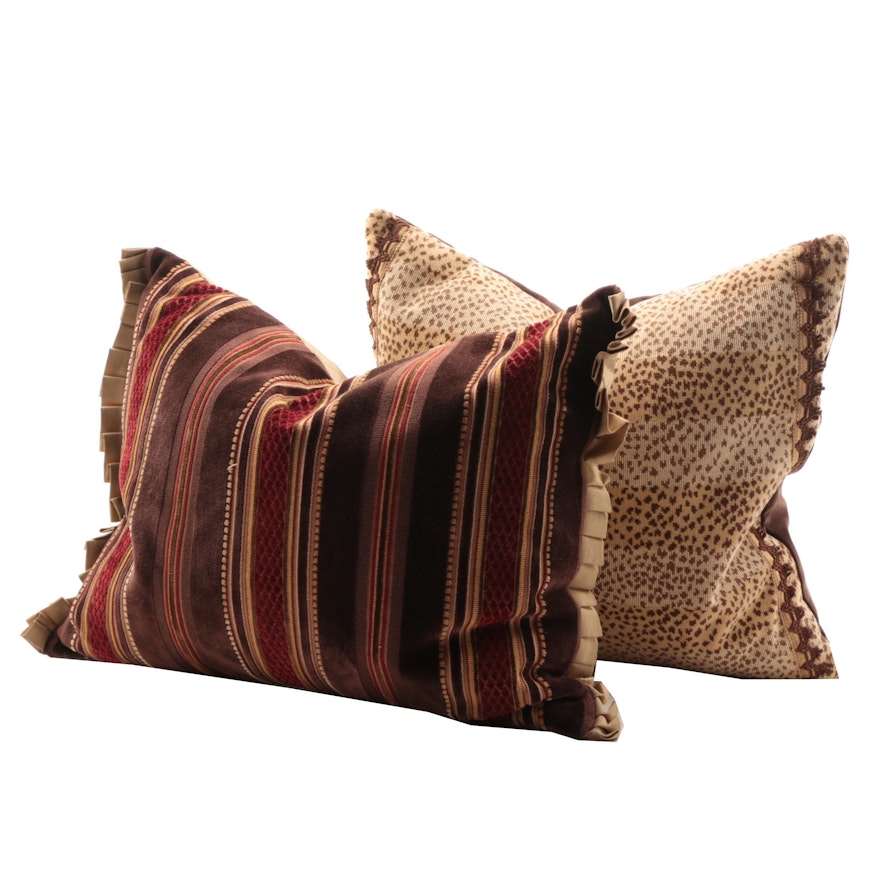 Decorative Feather Filled Pillows In Designer Fabrics