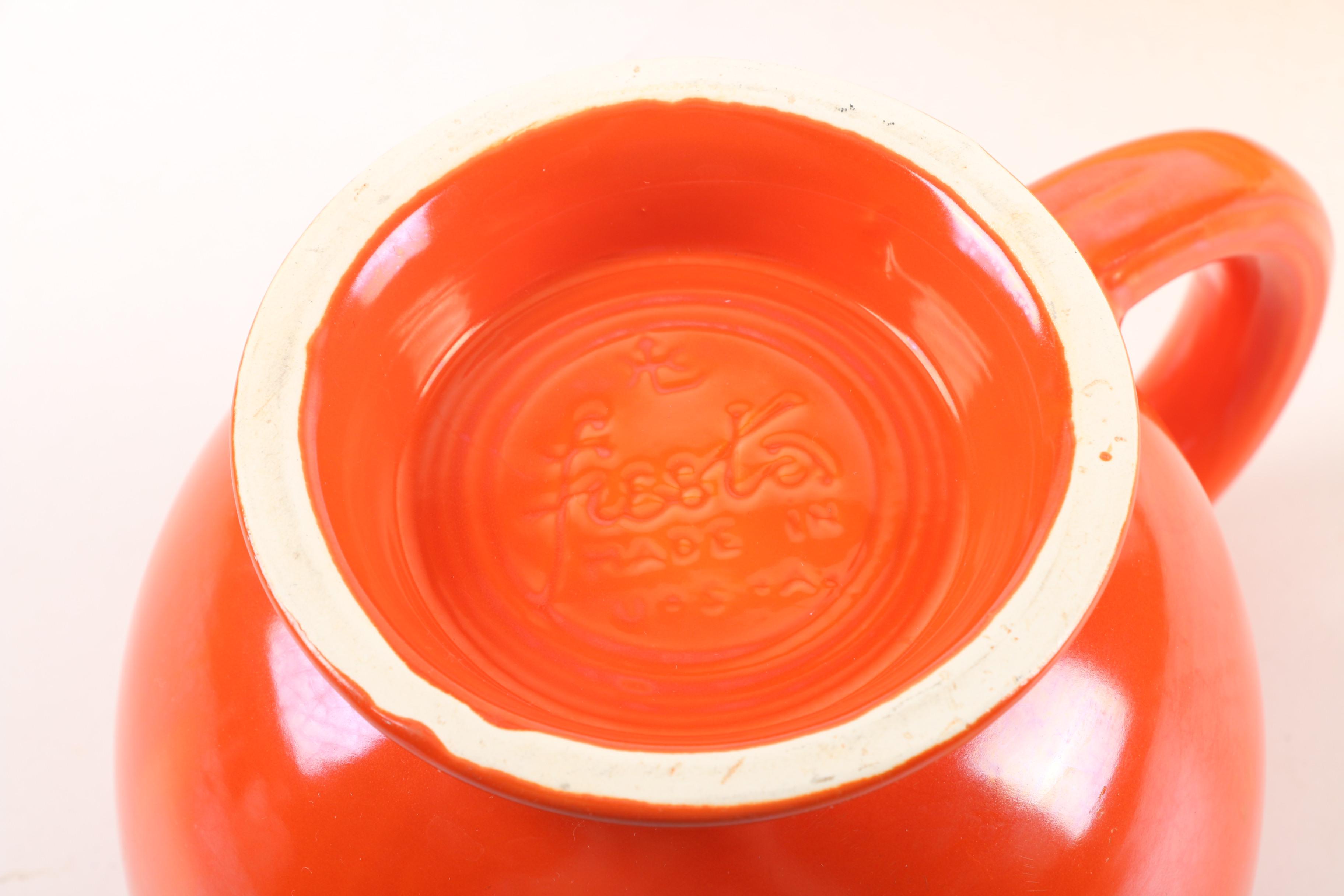 Vintage Homer Laughlin "Fiesta Red" Jug and "Fiesta Yellow" Compote