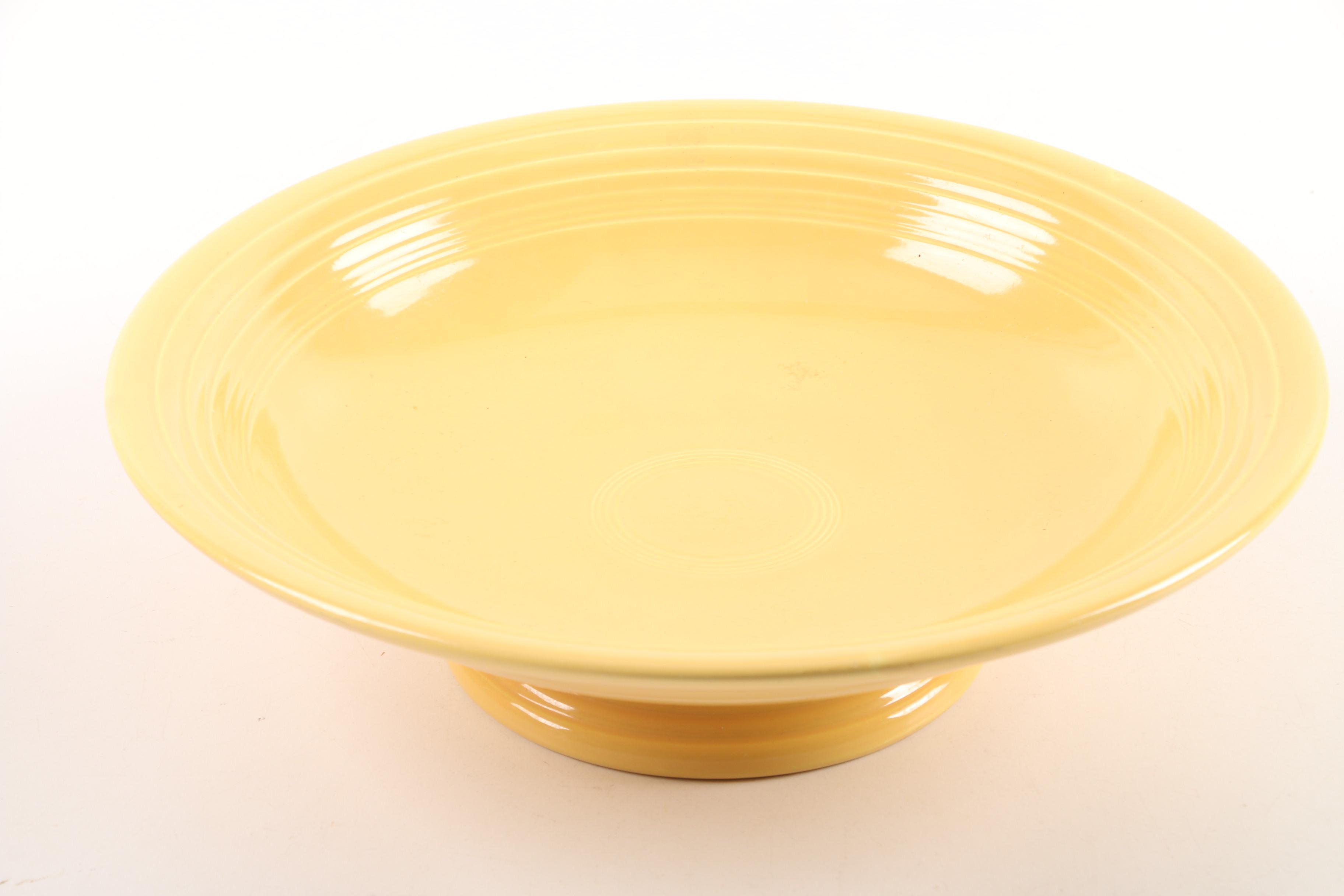 Vintage Homer Laughlin "Fiesta Red" Jug and "Fiesta Yellow" Compote