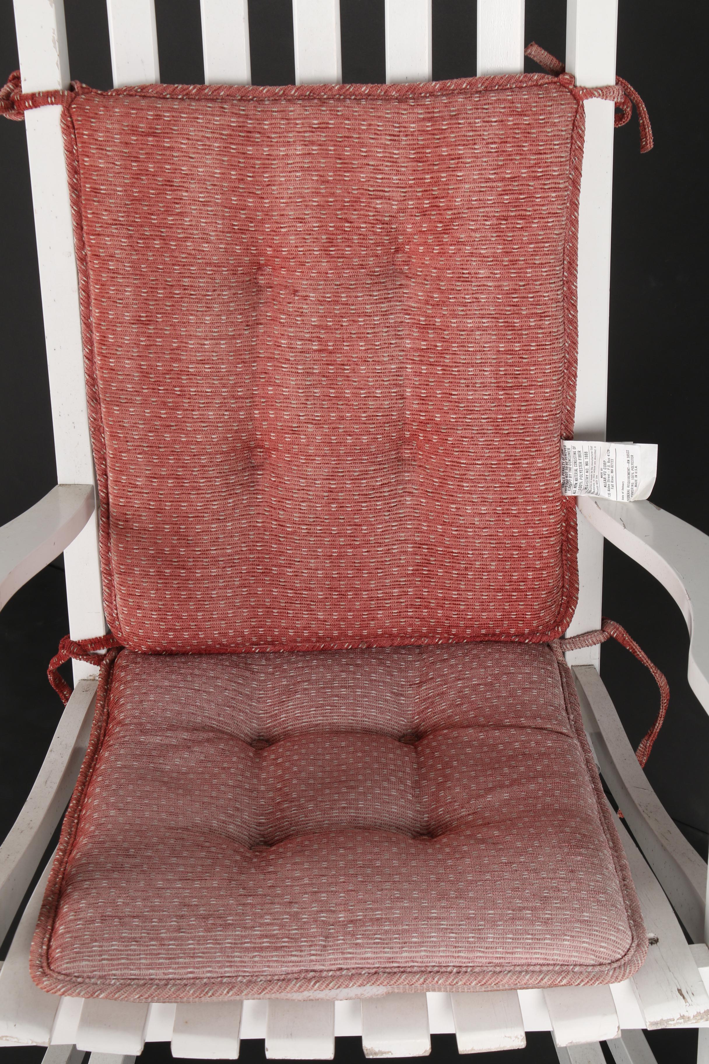 White Painted Slat Back Rocking Chair