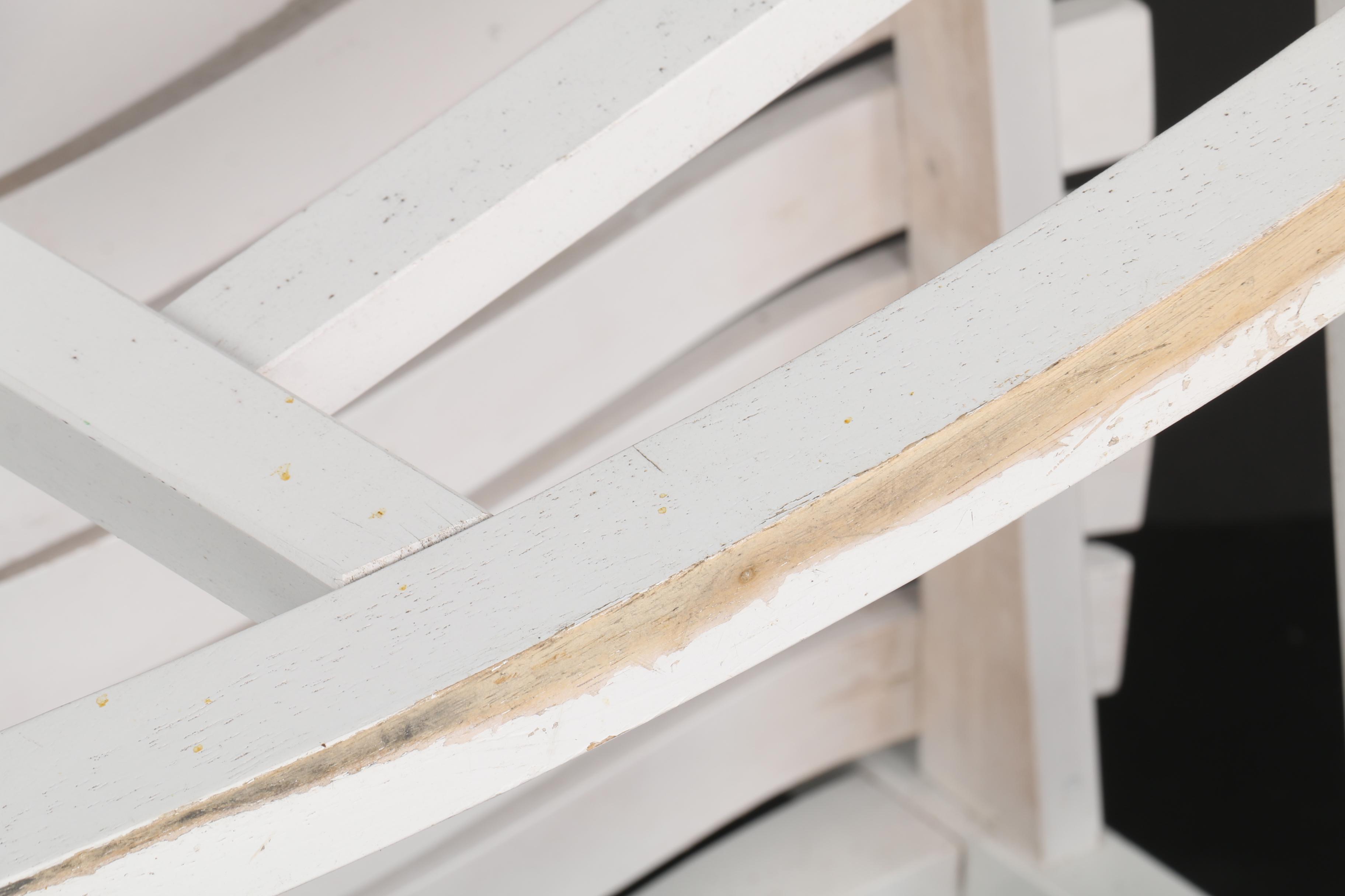 White Painted Slat Back Rocking Chair