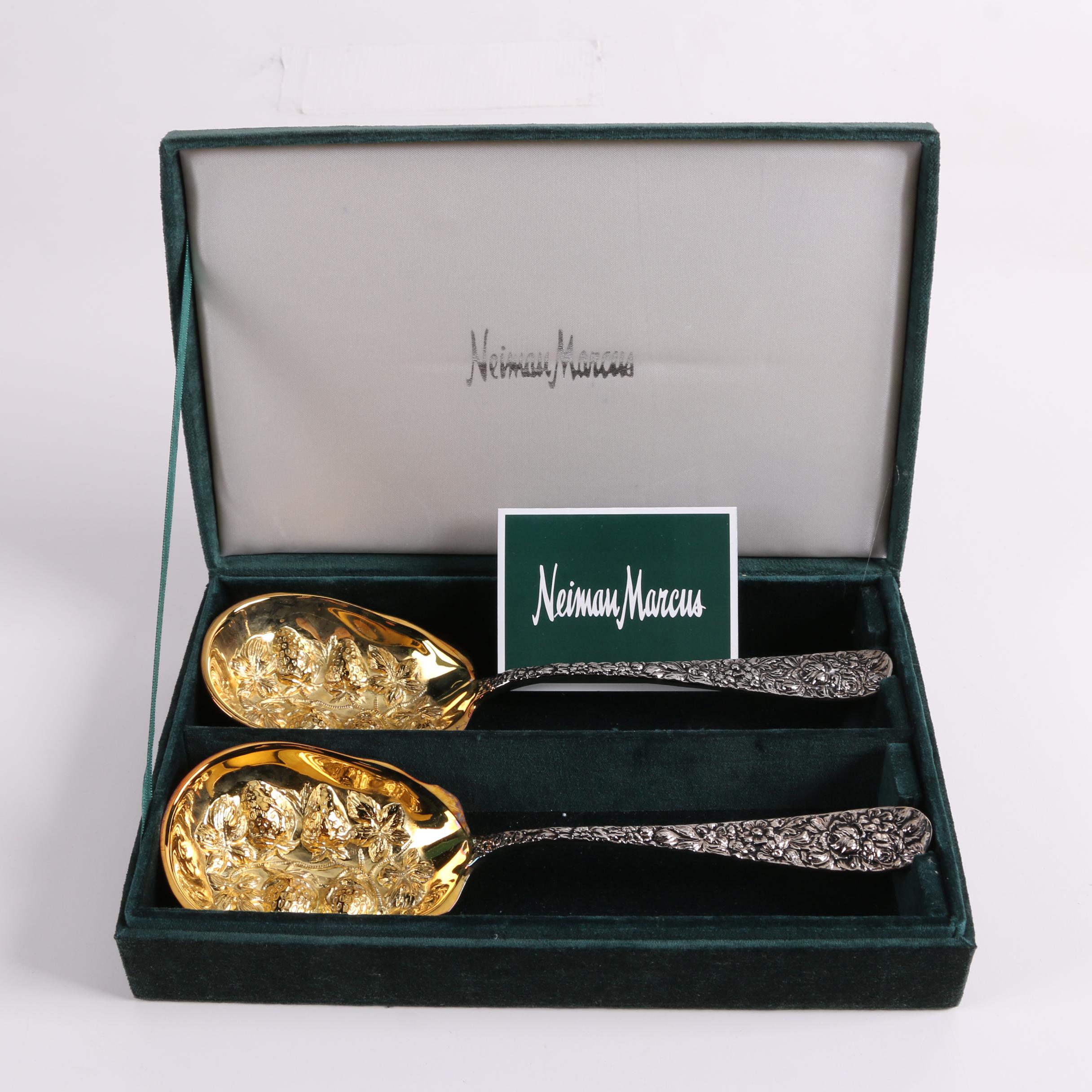 Godinger Silver Art Co. "Olde Bouquet" Silver Plate Berry Spoons