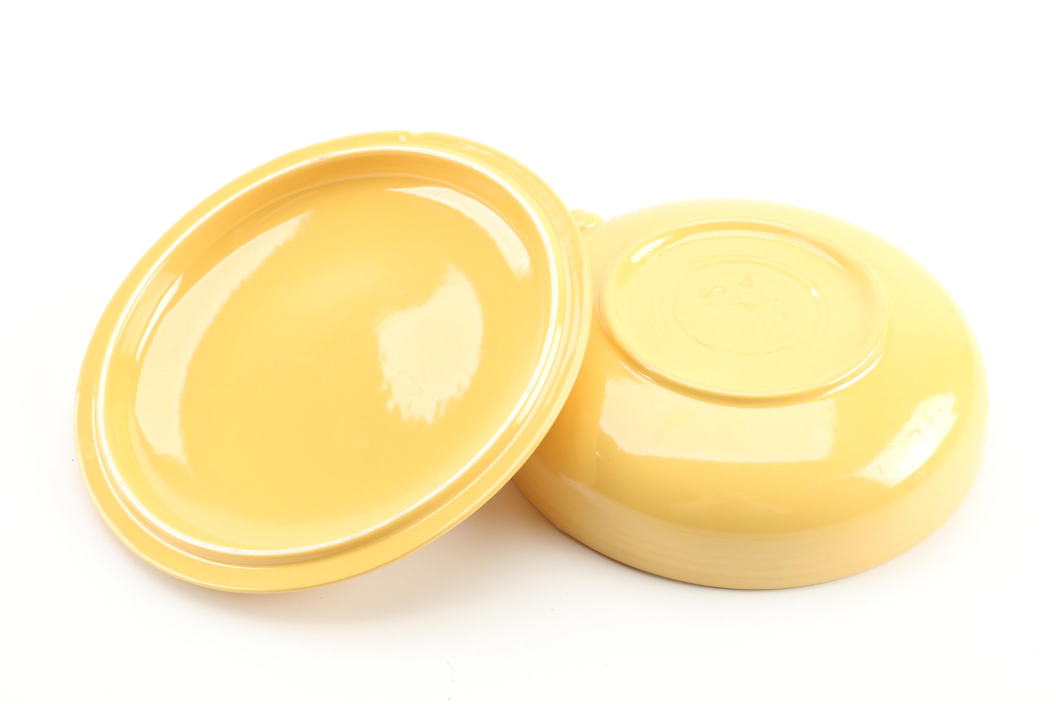 Vintage Homer Laughlin "Fiesta" Serving Platters and Lidded Casserole Dish