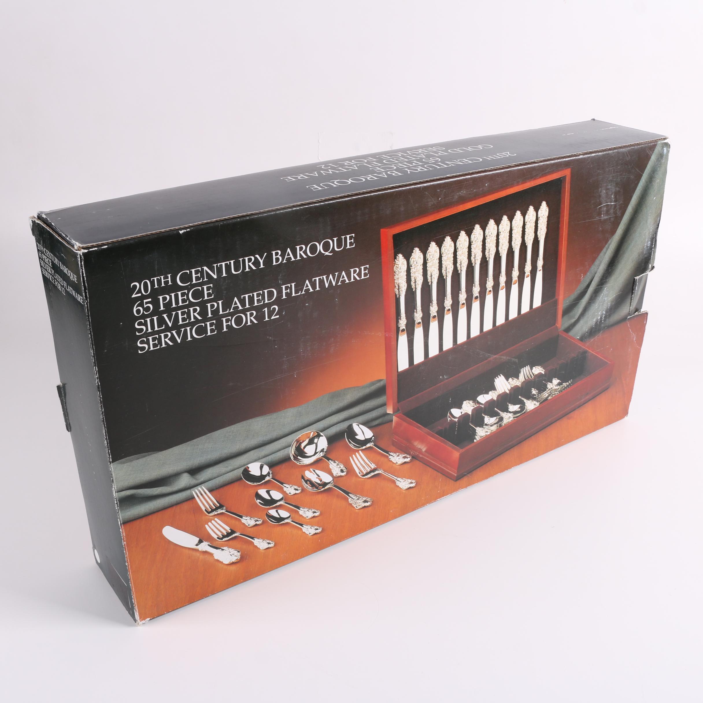 Godinger "20th Century Baroque" Gold Plated Flatware Service for Twelve