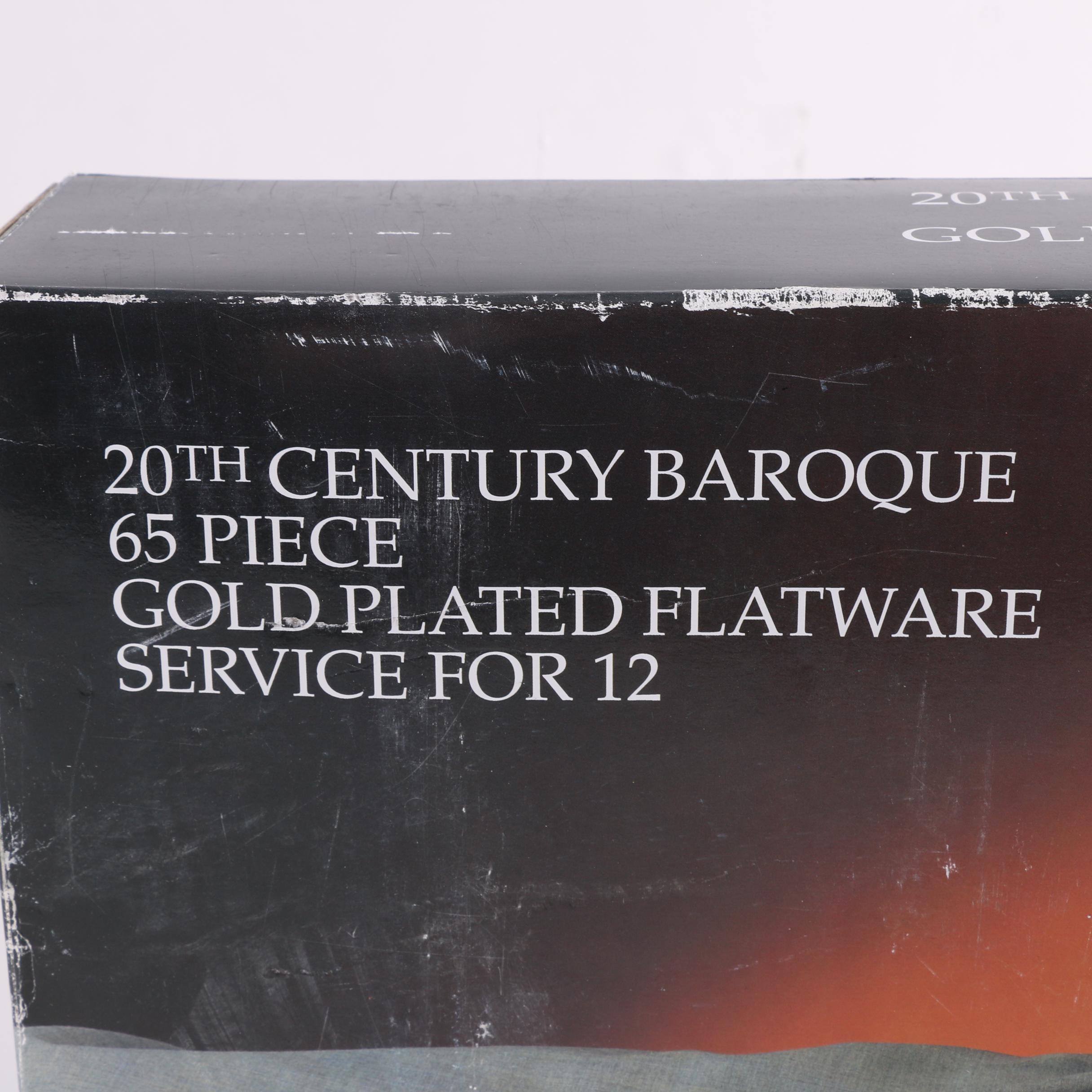 Godinger "20th Century Baroque" Gold Plated Flatware Service for Twelve