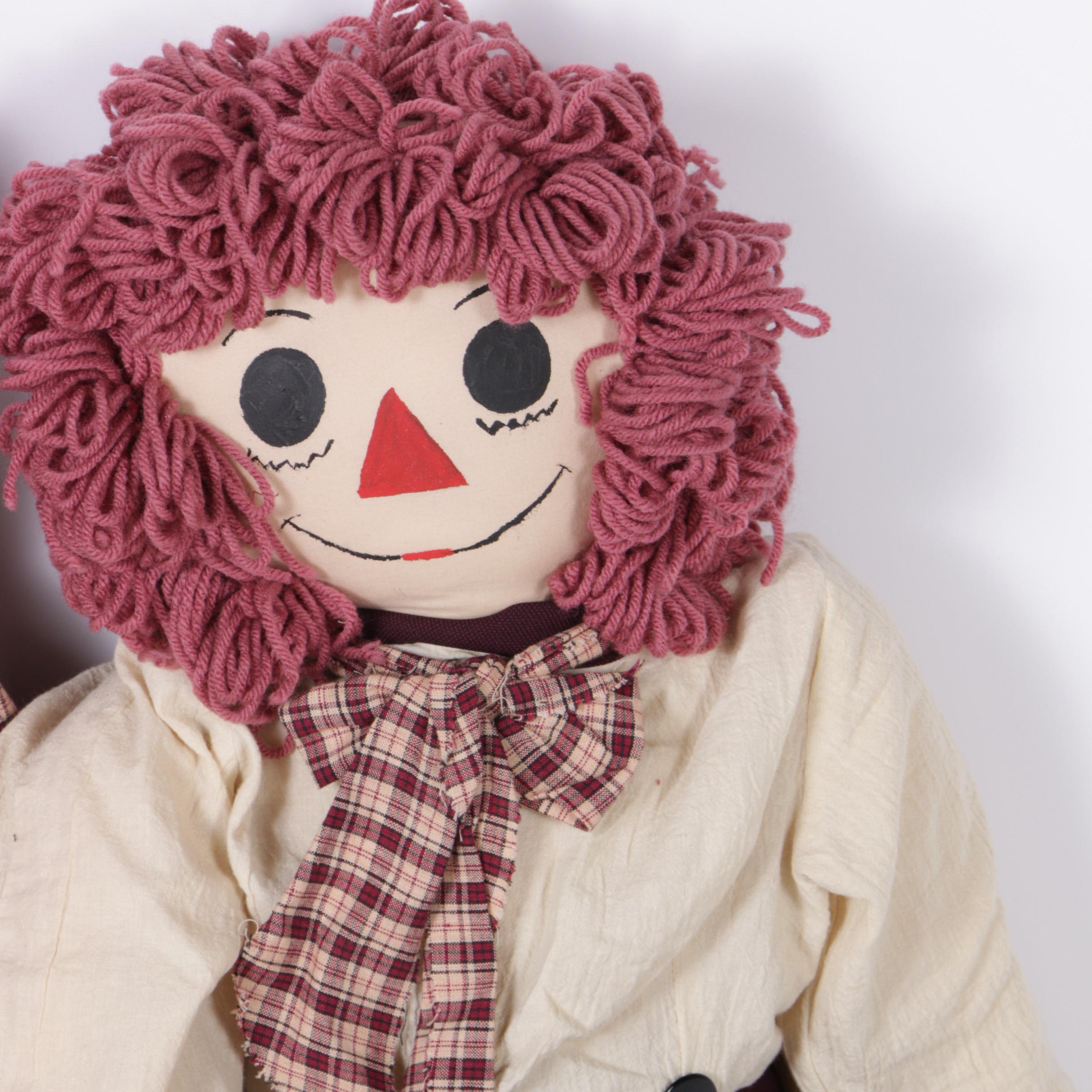 Vintage "Raggedy Ann" and "Andy" Rag Dolls