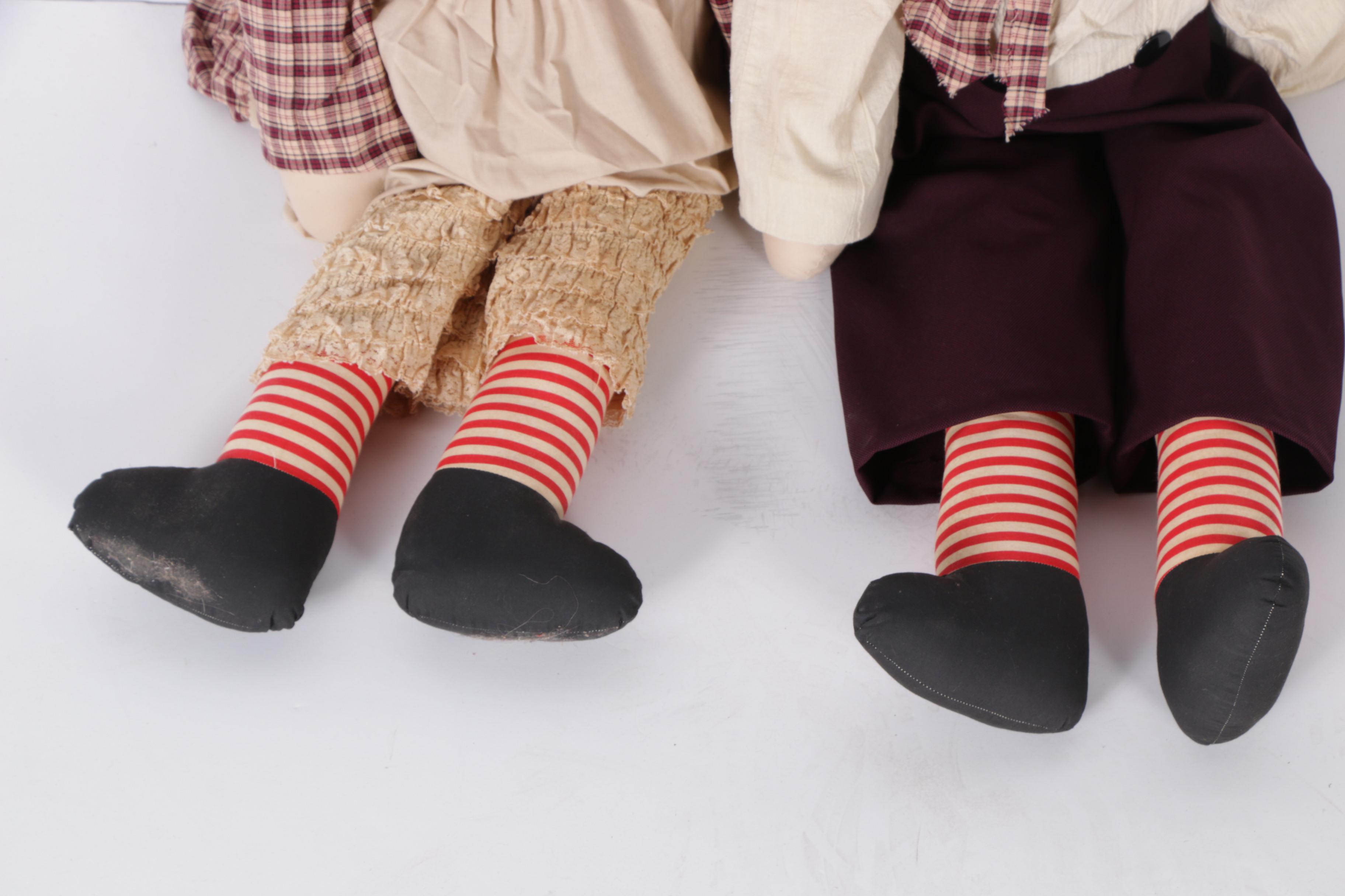 Vintage "Raggedy Ann" and "Andy" Rag Dolls