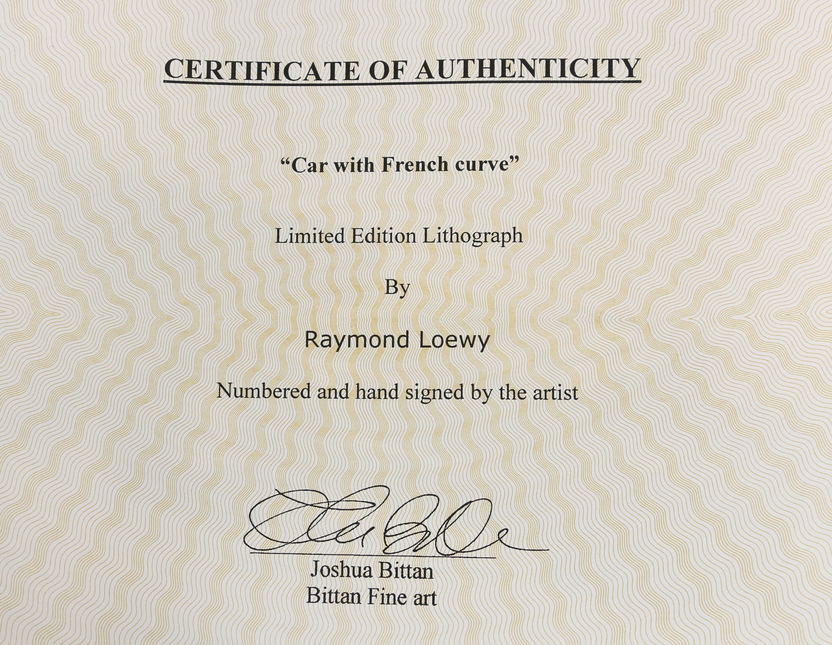 Raymond Loewy Lithograph "Car with French Curve"