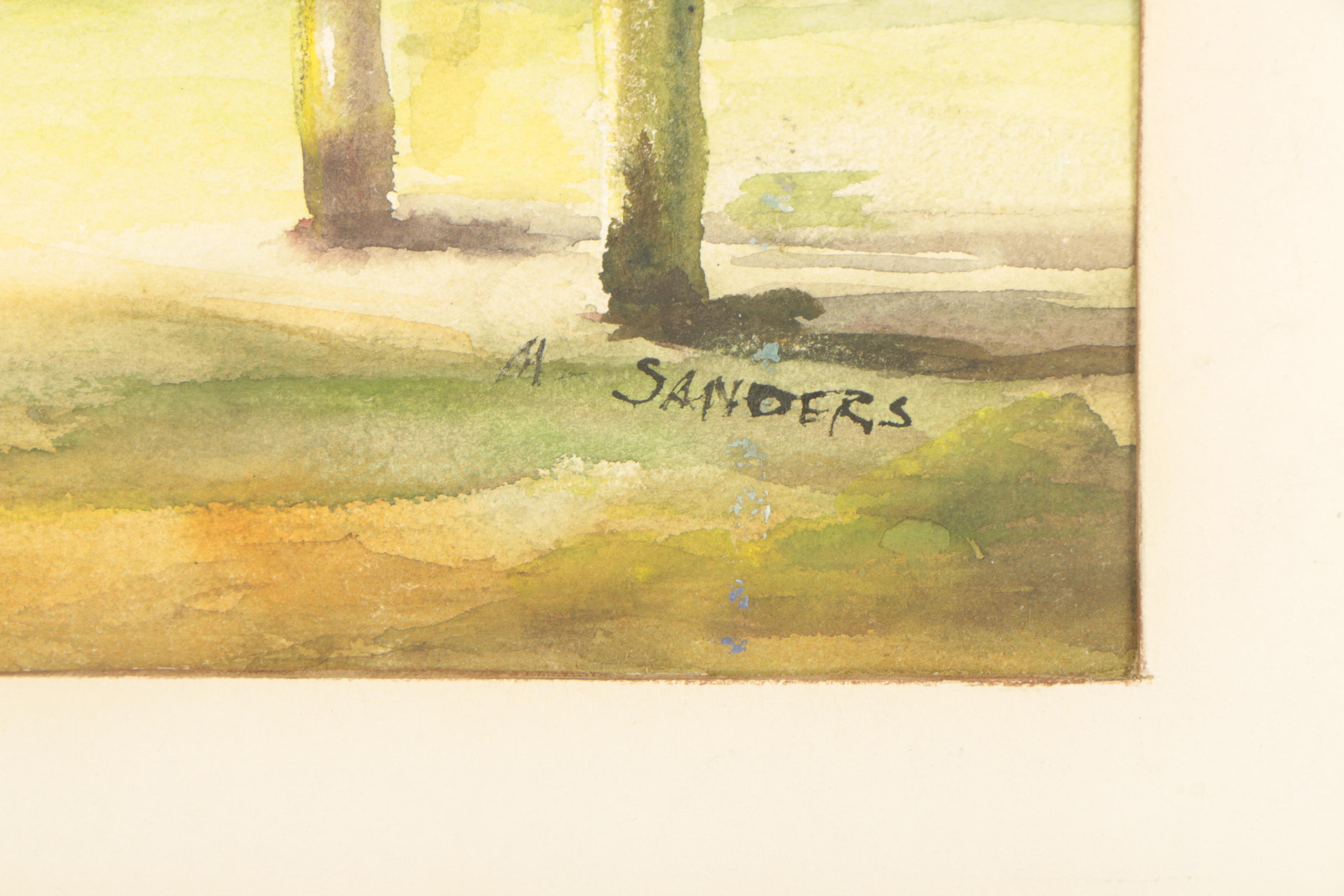 M. Sanders Mid to Late 20th Century Watercolor Painting