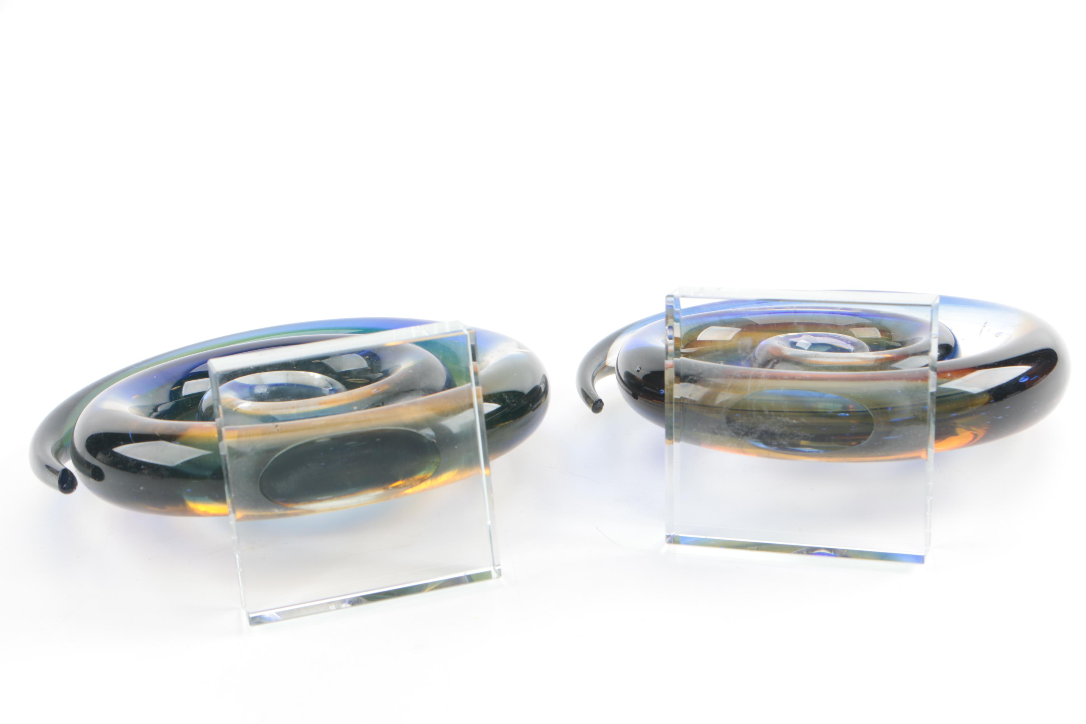 Murano Spiral Art Glass Sculptures