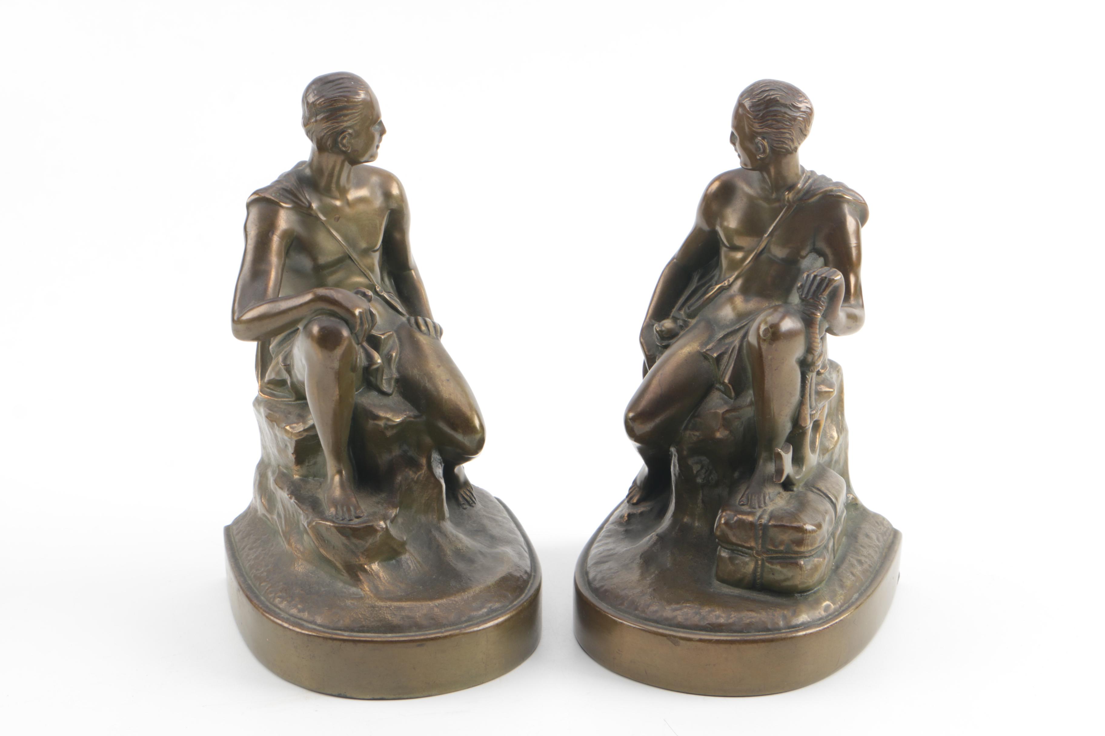 Vintage Jennings Brothers Bronze Patina Bookends
