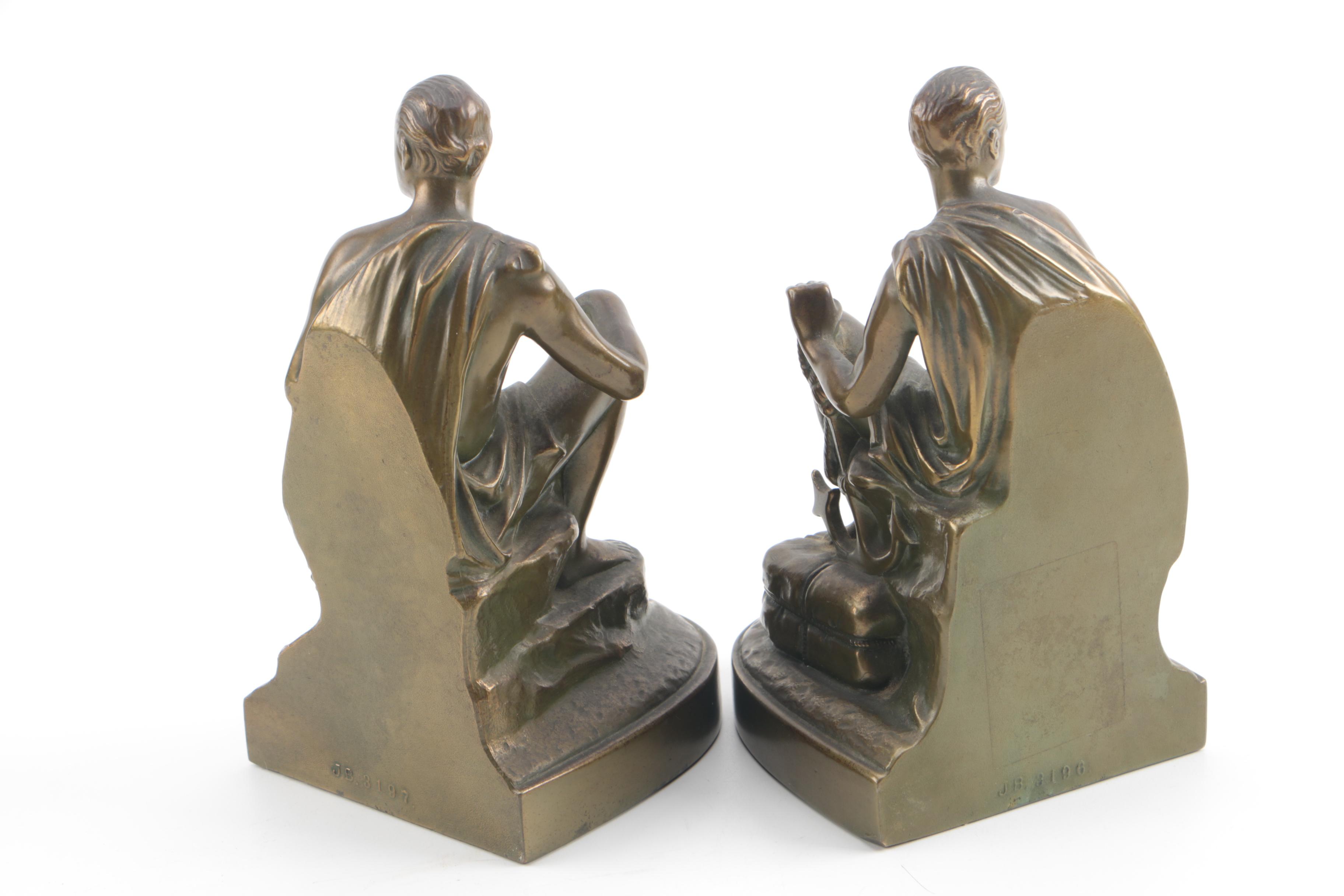 Vintage Jennings Brothers Bronze Patina Bookends