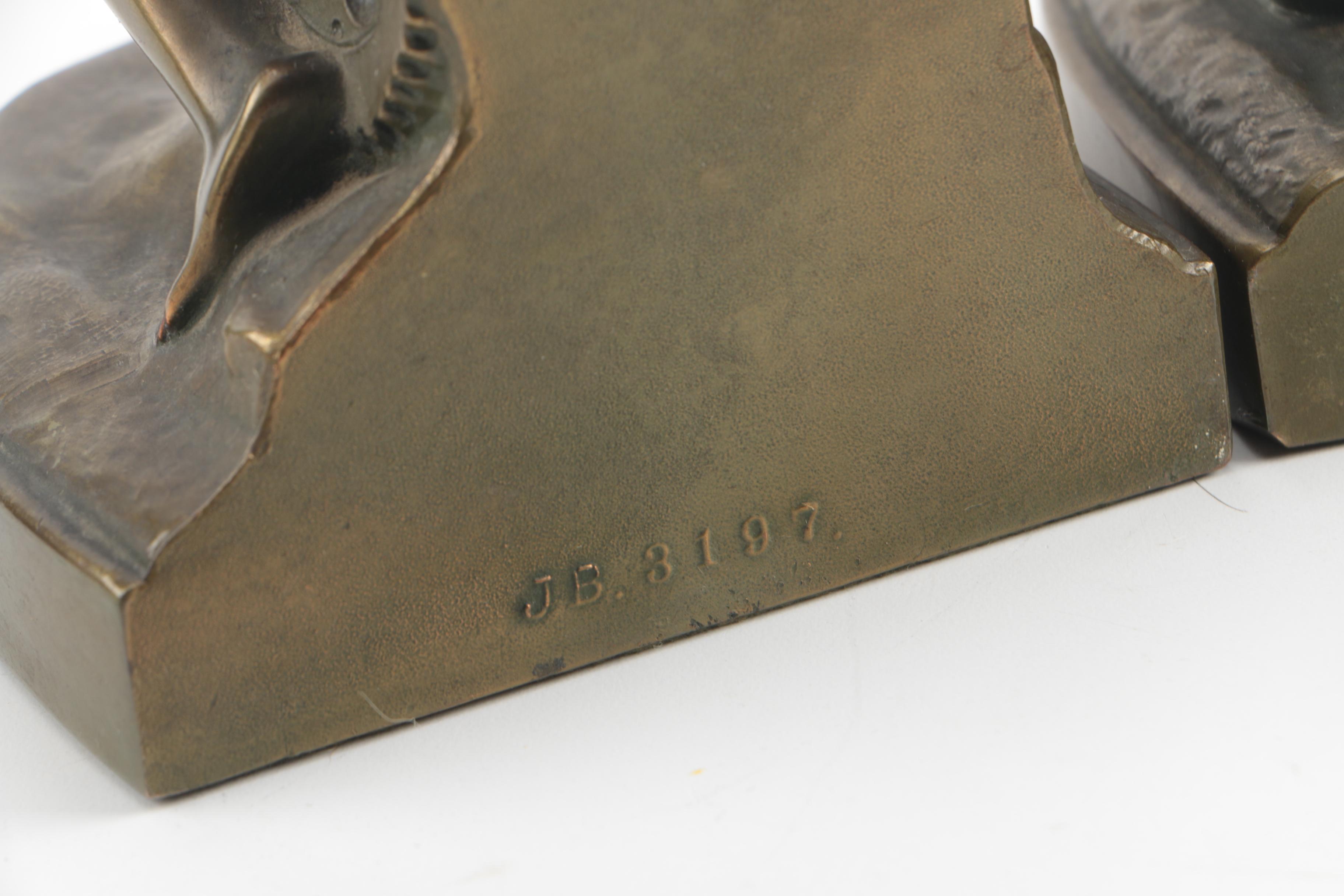 Vintage Jennings Brothers Bronze Patina Bookends