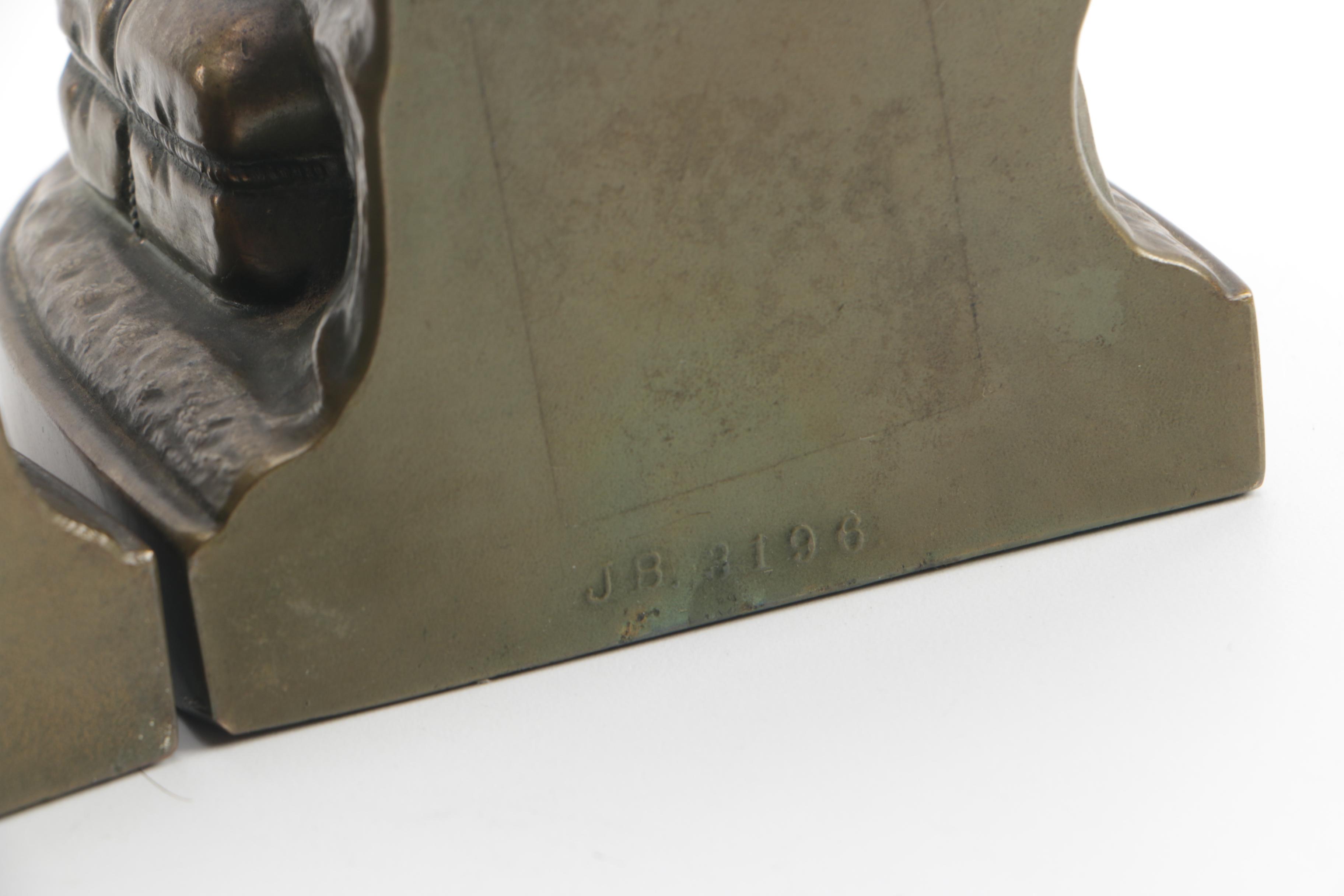 Vintage Jennings Brothers Bronze Patina Bookends