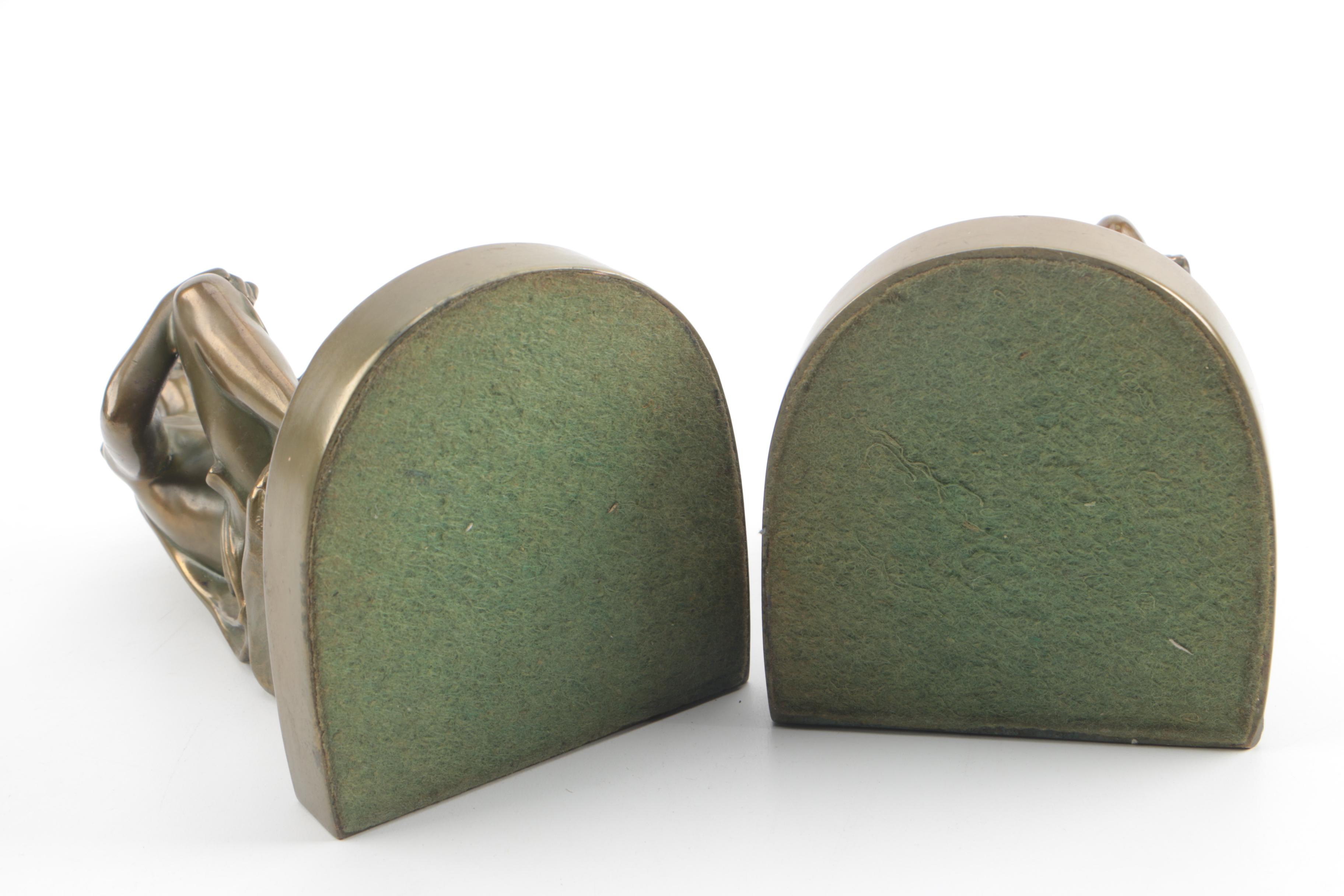 Vintage Jennings Brothers Bronze Patina Bookends