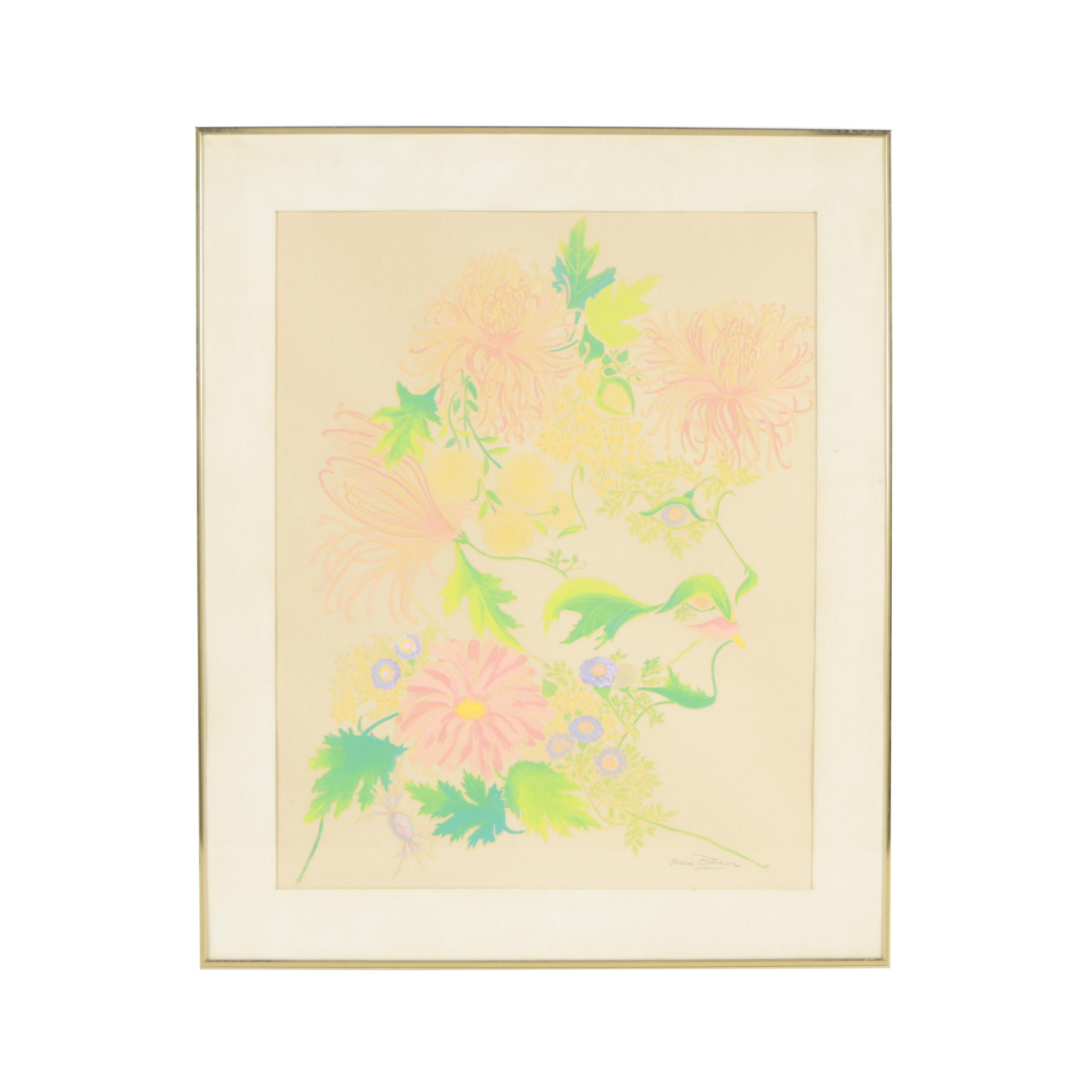 Marie Berger Late 20th Century Acrylic Painting