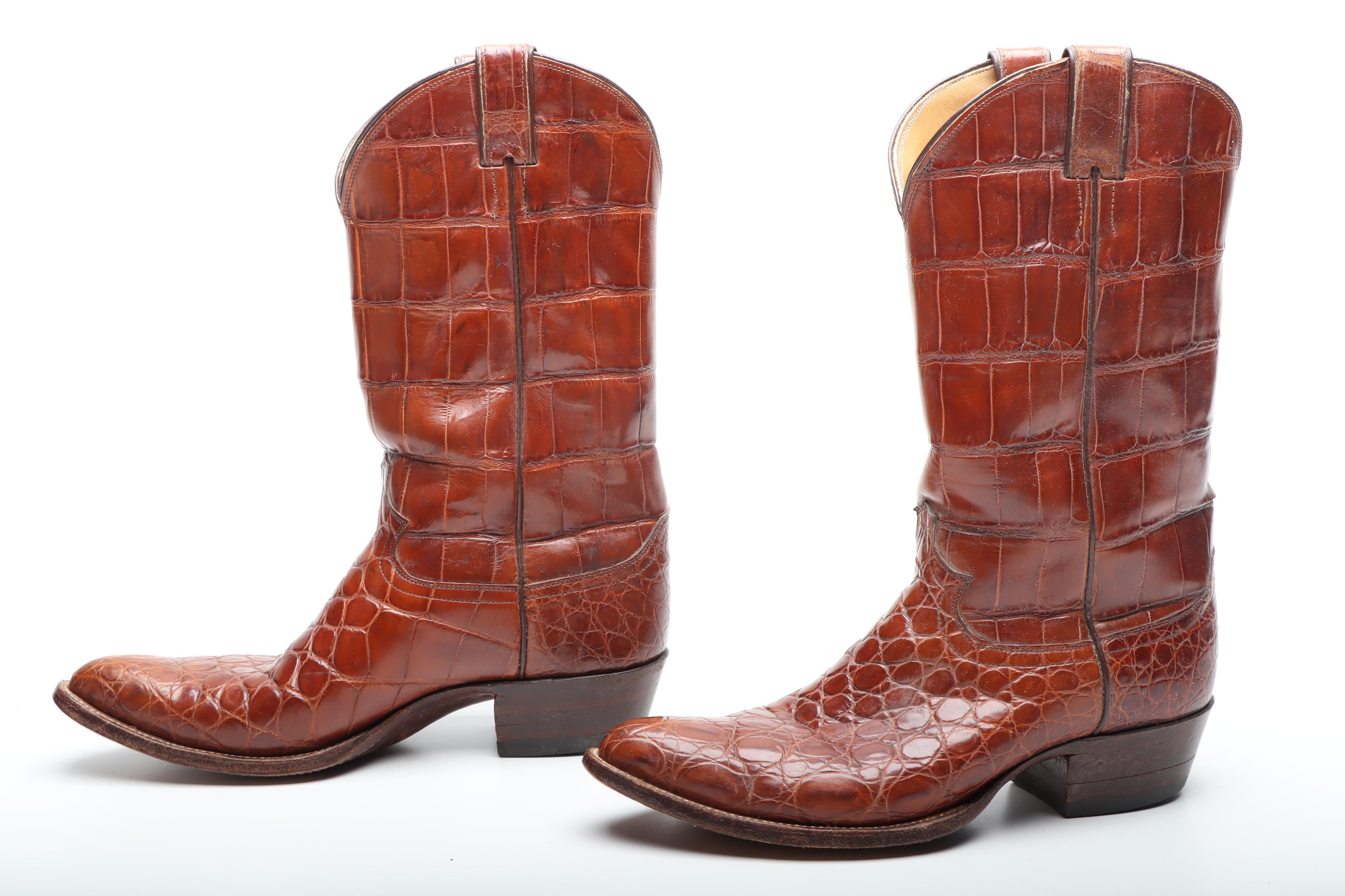 Men's Vintage Justin Crocodile and Leather Cowboy Boots