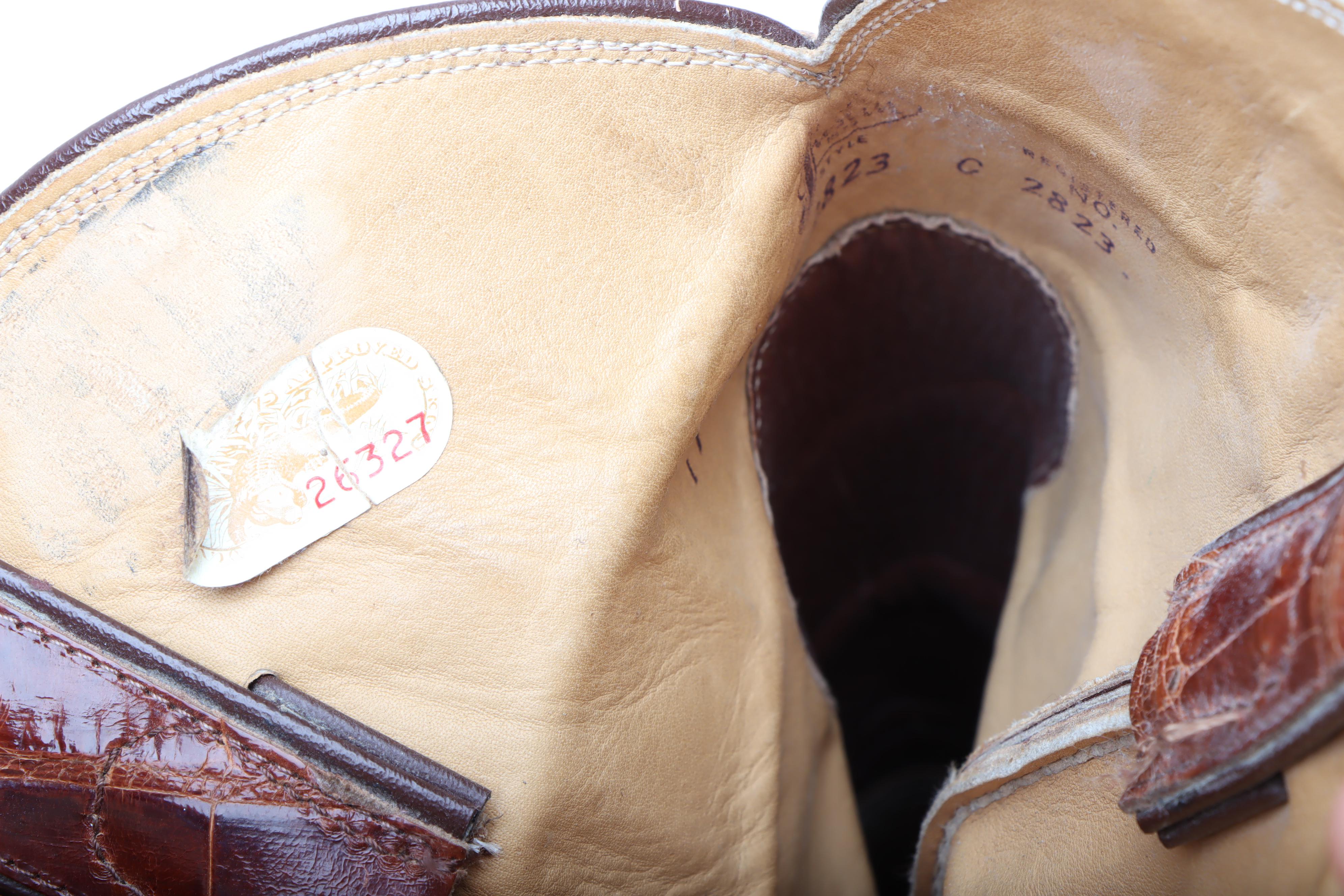 Men's Vintage Justin Crocodile and Leather Cowboy Boots