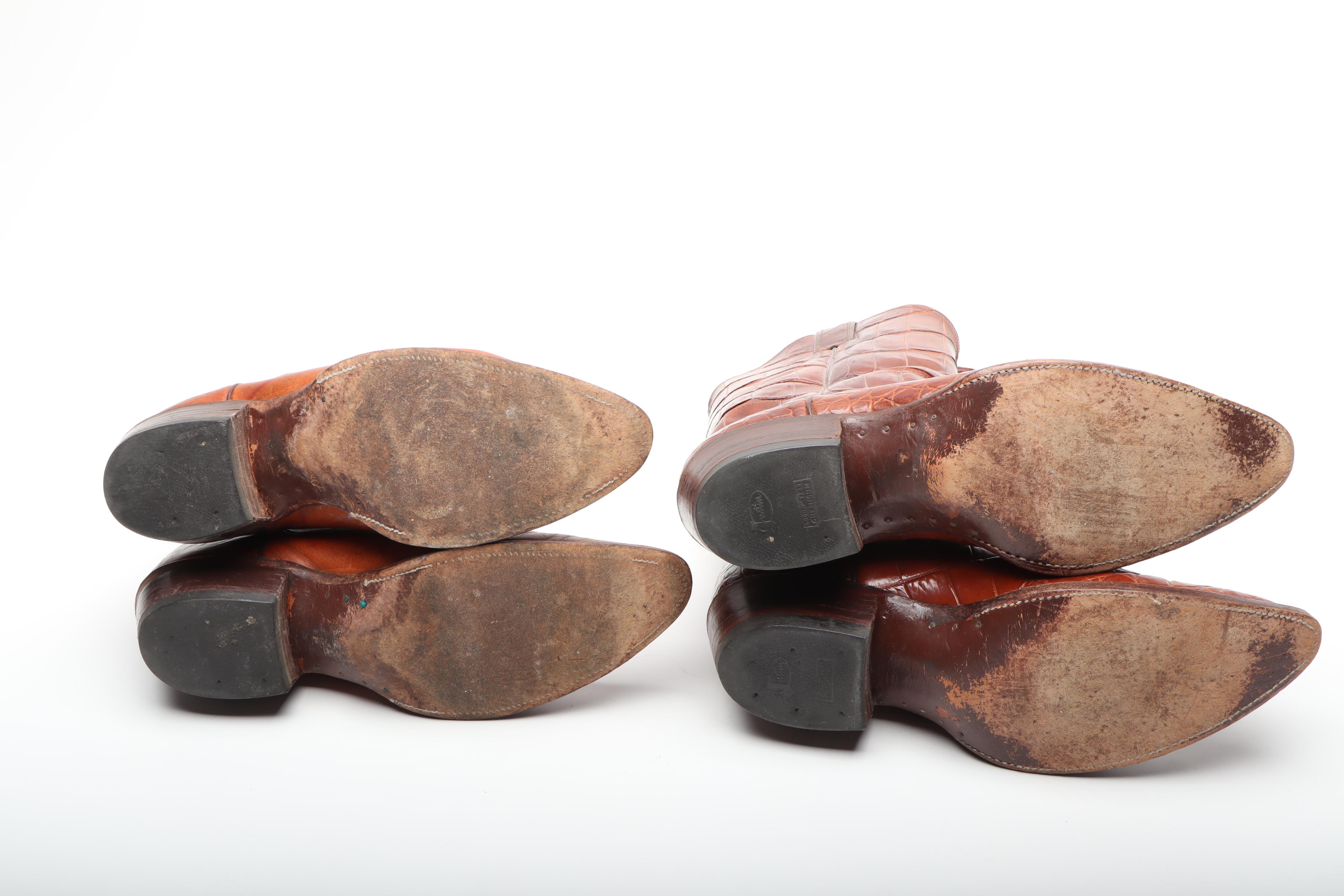 Men's Vintage Justin Crocodile and Leather Cowboy Boots