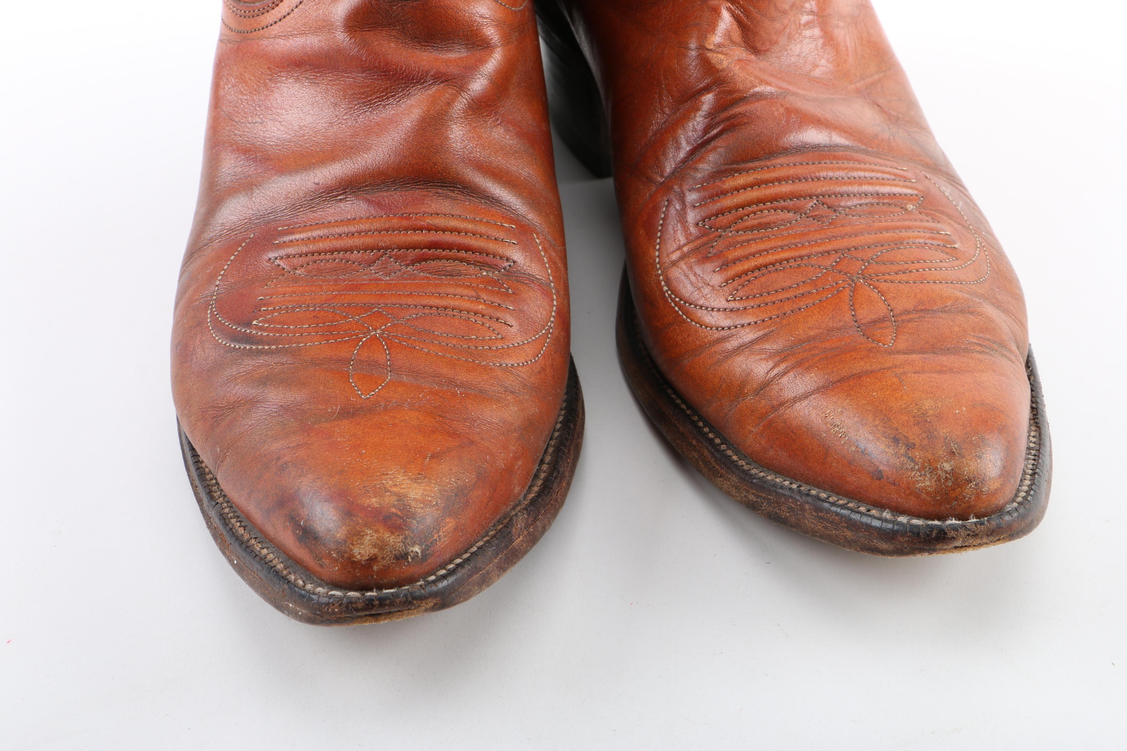 Men's Vintage Justin Crocodile and Leather Cowboy Boots