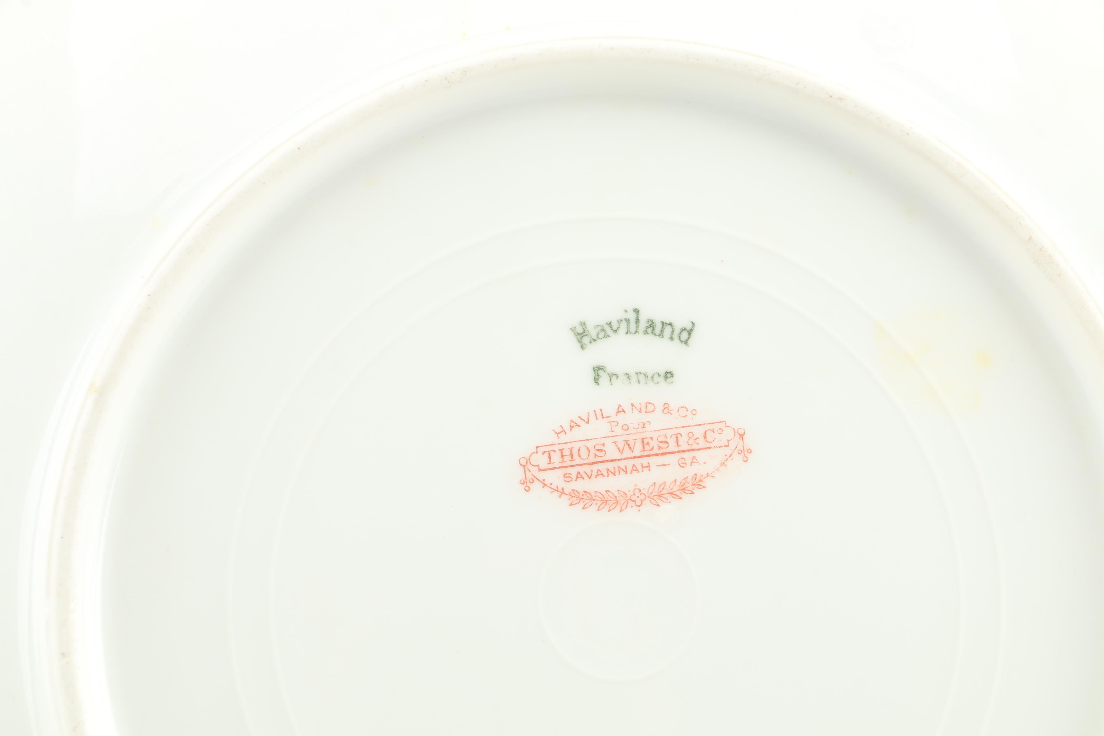 Vintage Haviland & Co. Floral Themed  Porcelain Salad Plates