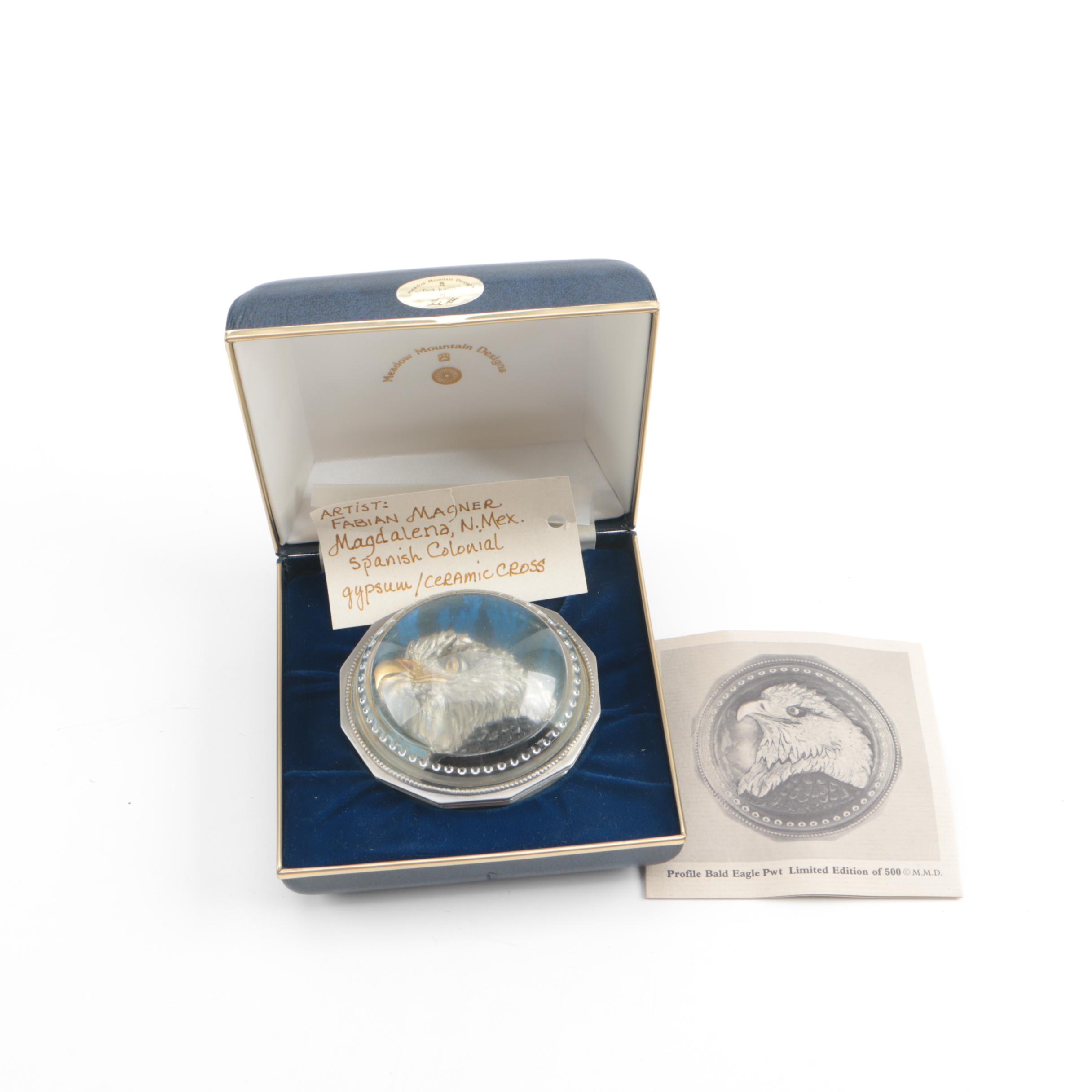 Vintage Limited Edition Meadow Mountain Designs Bald Eagle Paperweight