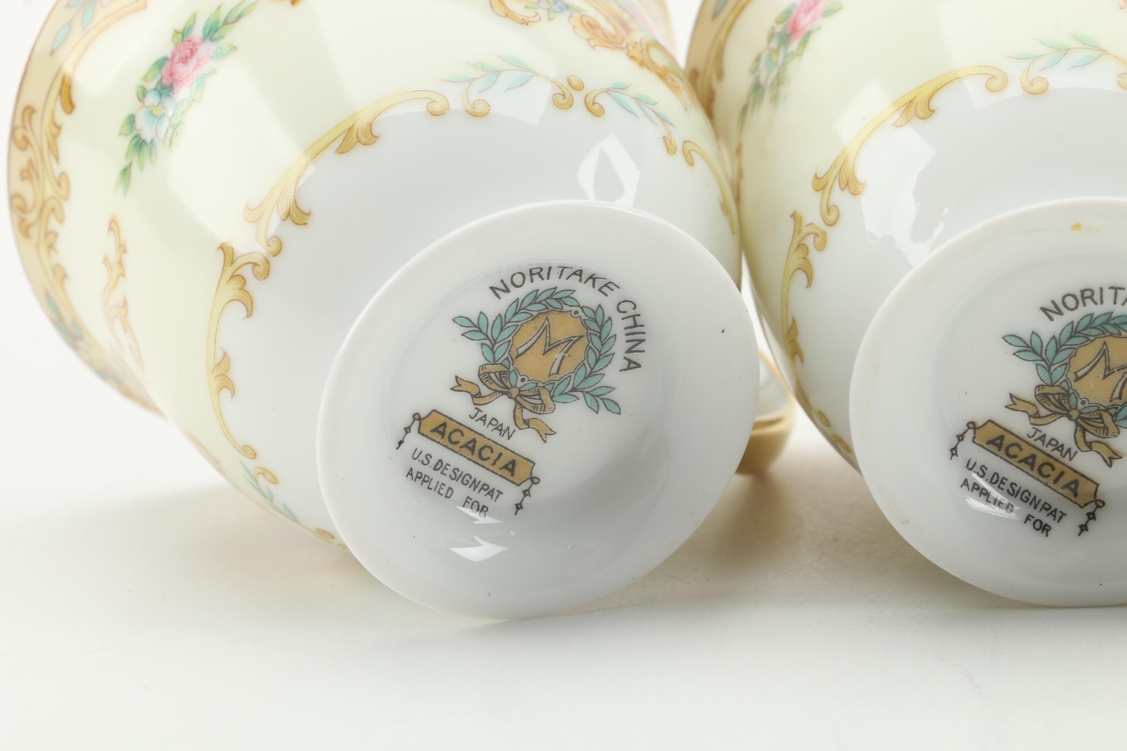 Vintage Noritake Porcelain Dinnerware Featuring "Leona", "Allure", and "Acacia"