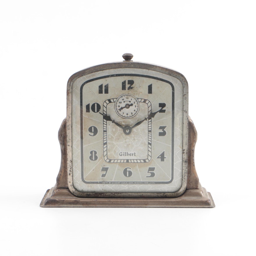 Vintage Gilbert Art Deco Style Alarm Clock