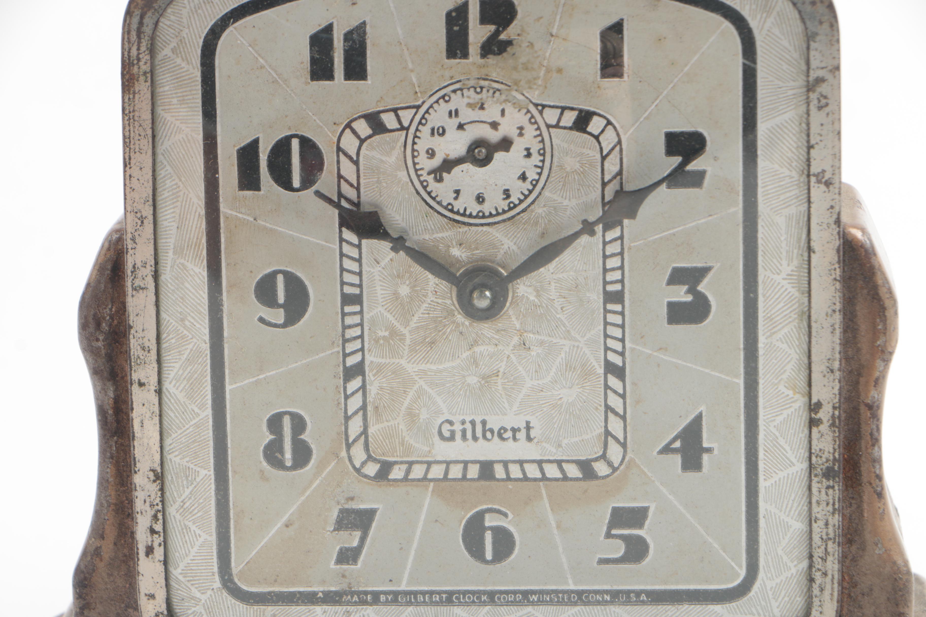 Vintage Gilbert Art Deco Style Alarm Clock