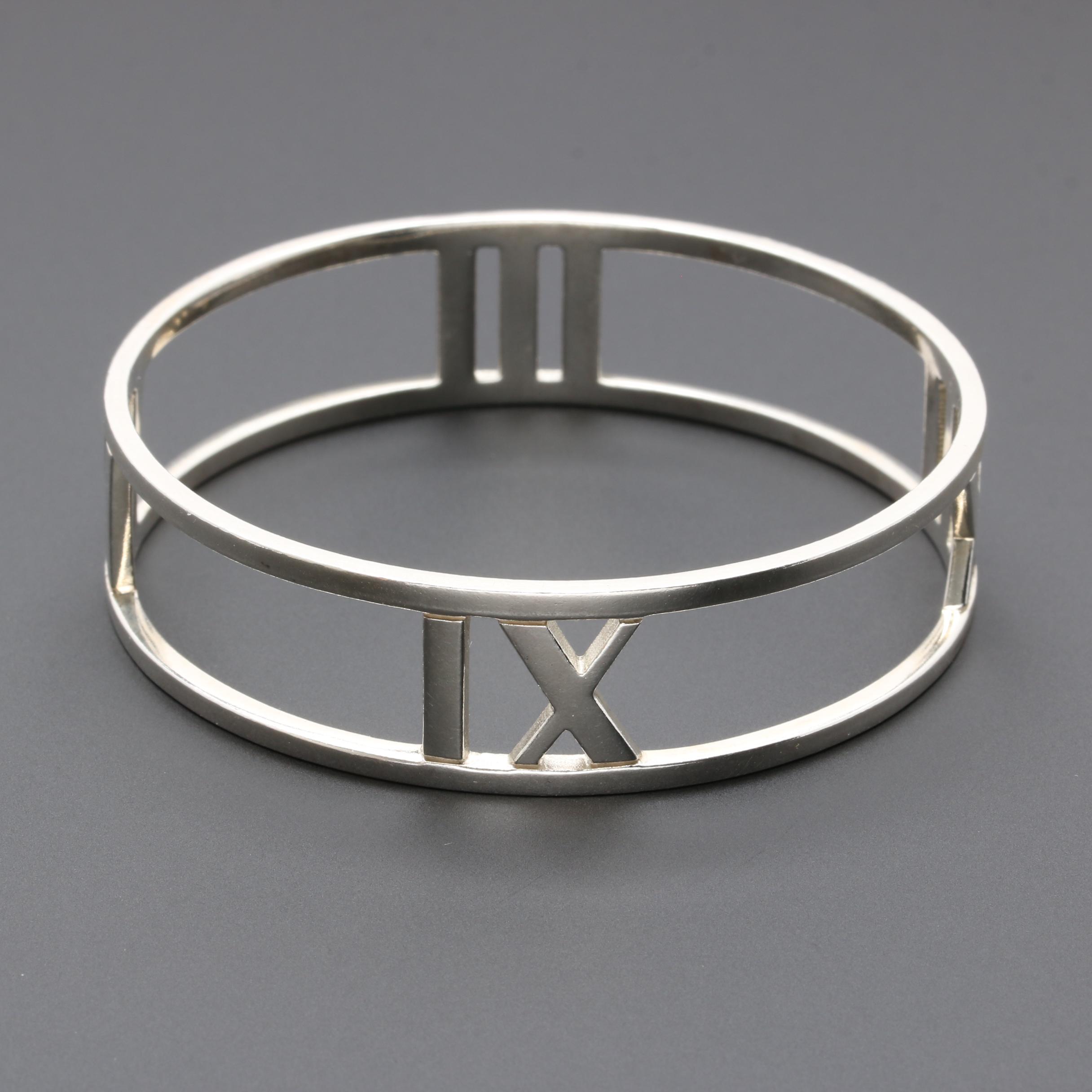 Tiffany & Co. "Atlas" Sterling Silver Bangle Bracelet