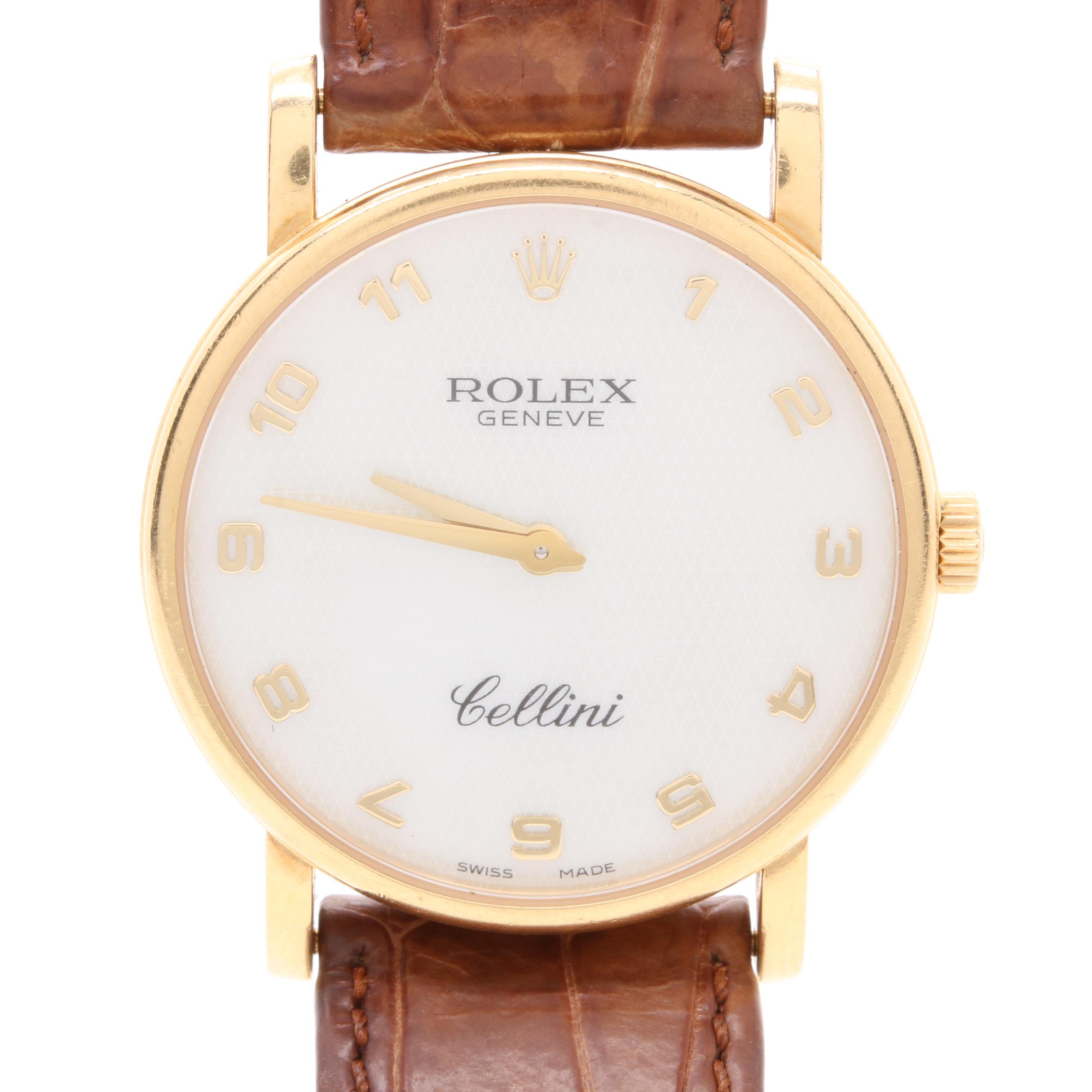 Rolex Cellini 18K Yellow Gold Watch With Mother of Pearl Dial