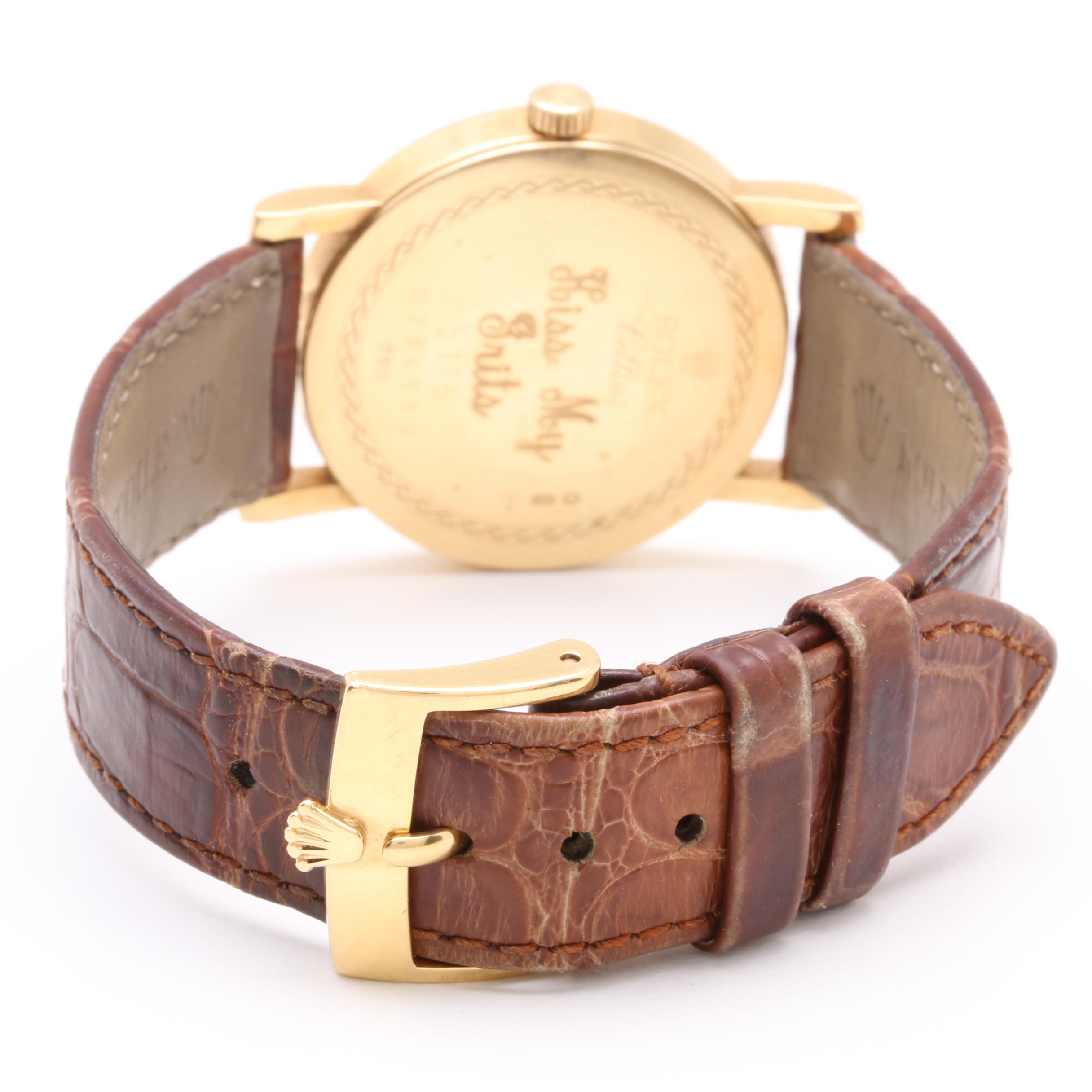 Rolex Cellini 18K Yellow Gold Watch With Mother of Pearl Dial