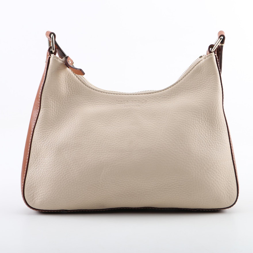 Kate Spade New York Beige and Brown Pebbled Leather Hobo Bag