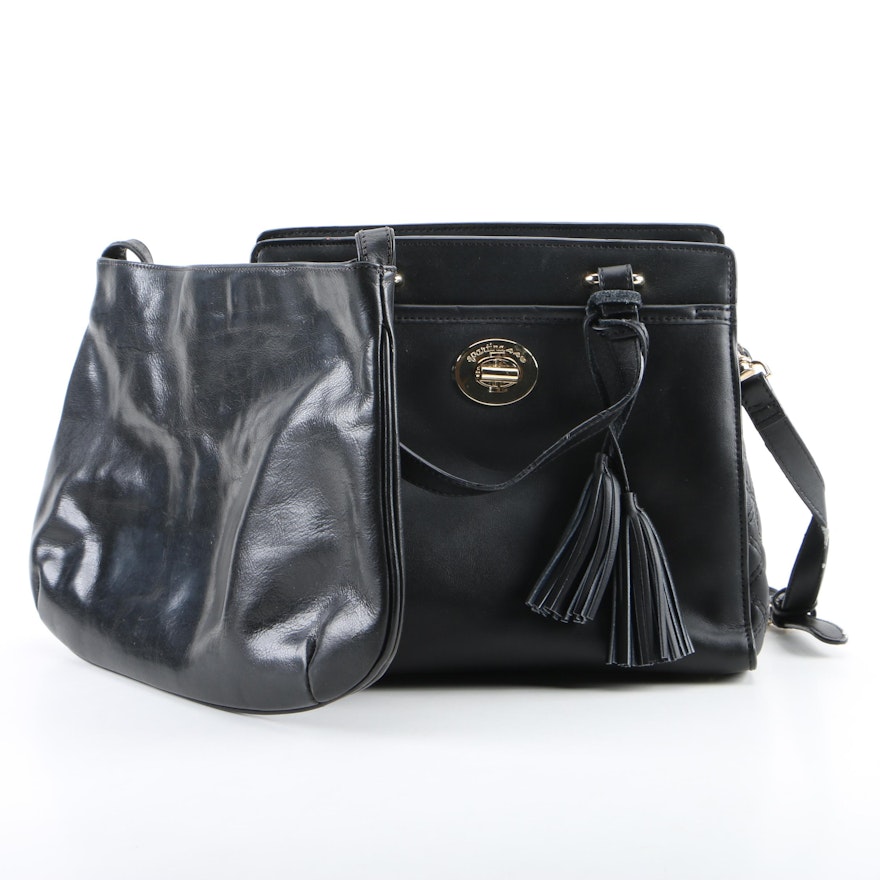 Spartina and La Sella Roma Black Leather Bags