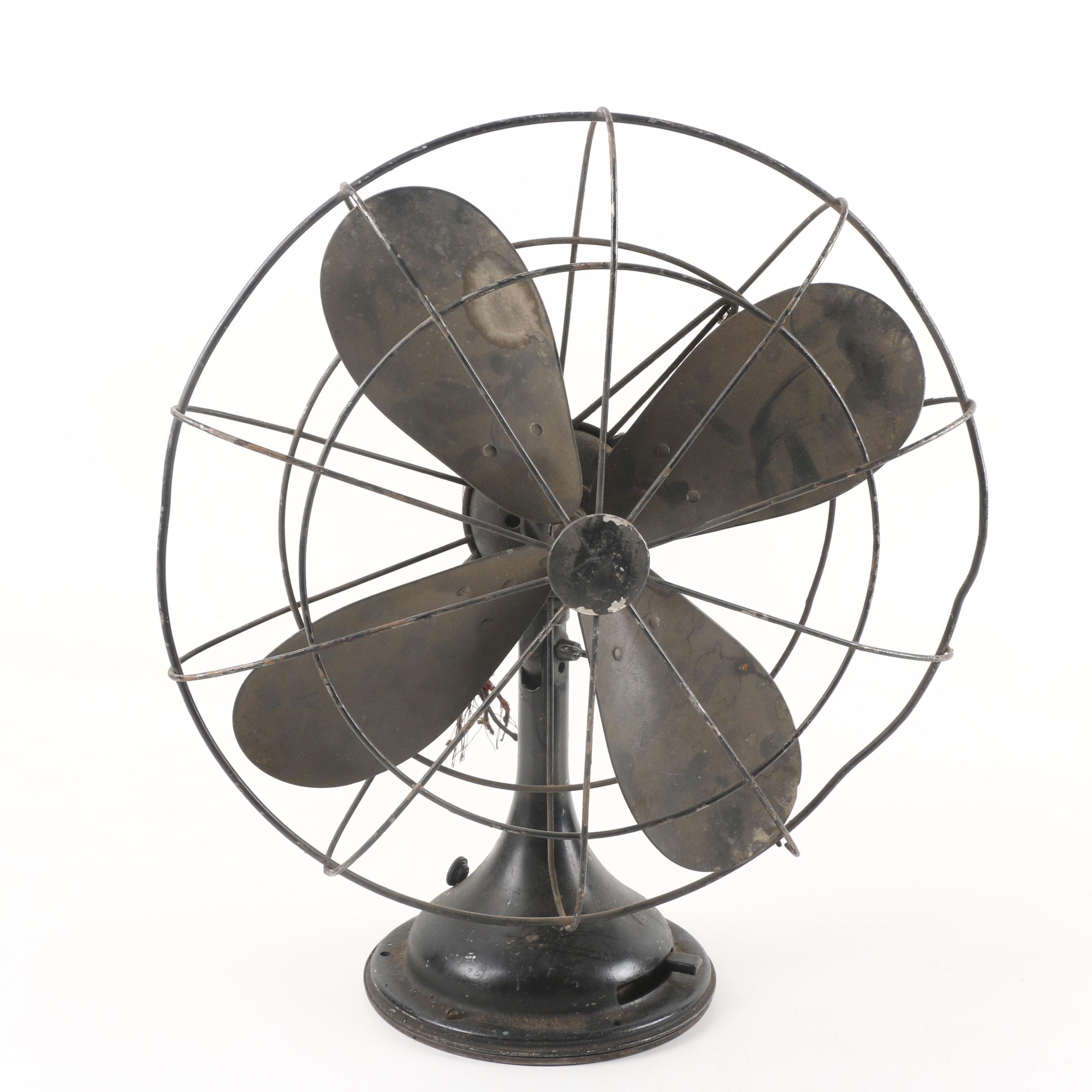 Vintage Springfield Table Fan With Metal Frame