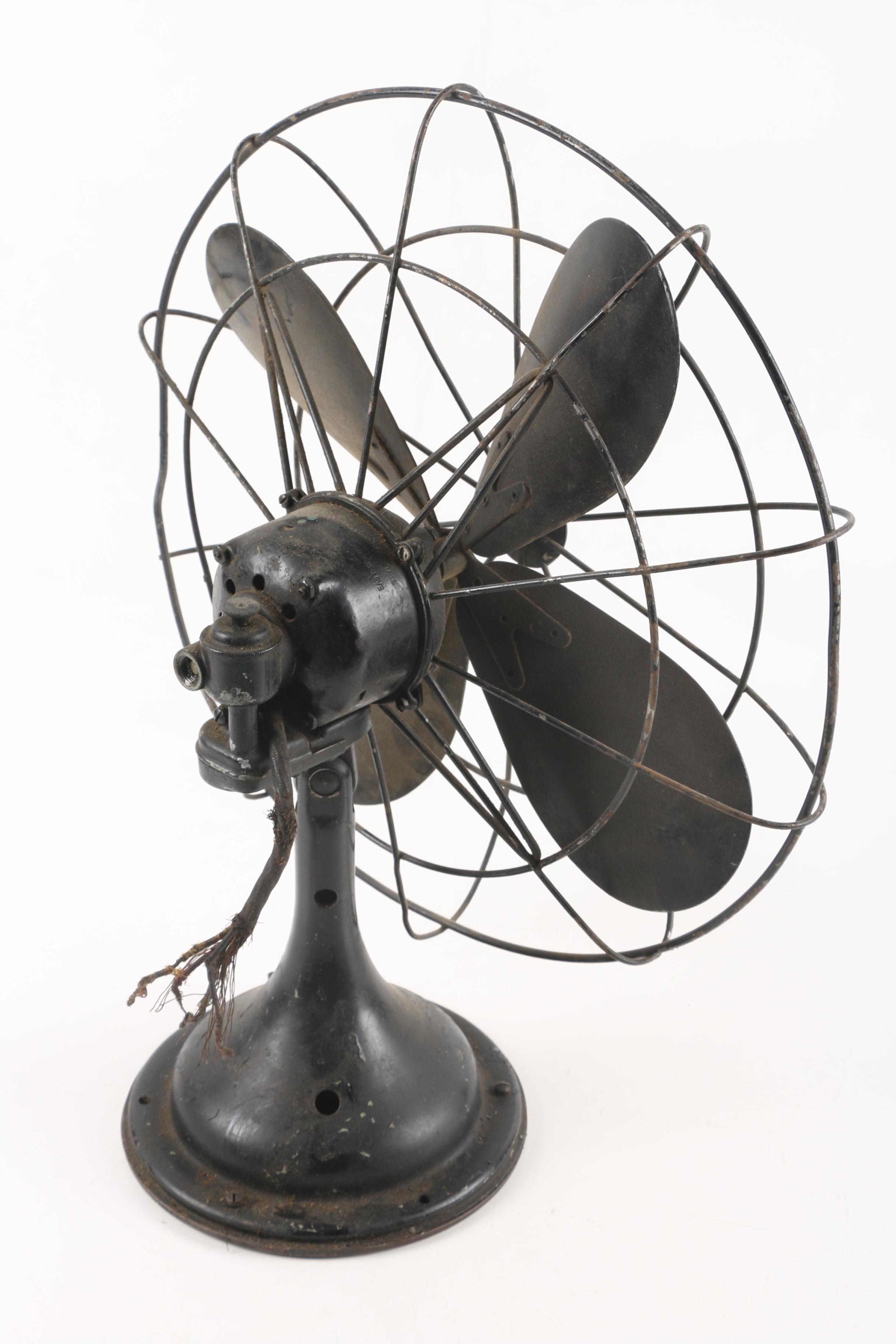 Vintage Springfield Table Fan With Metal Frame