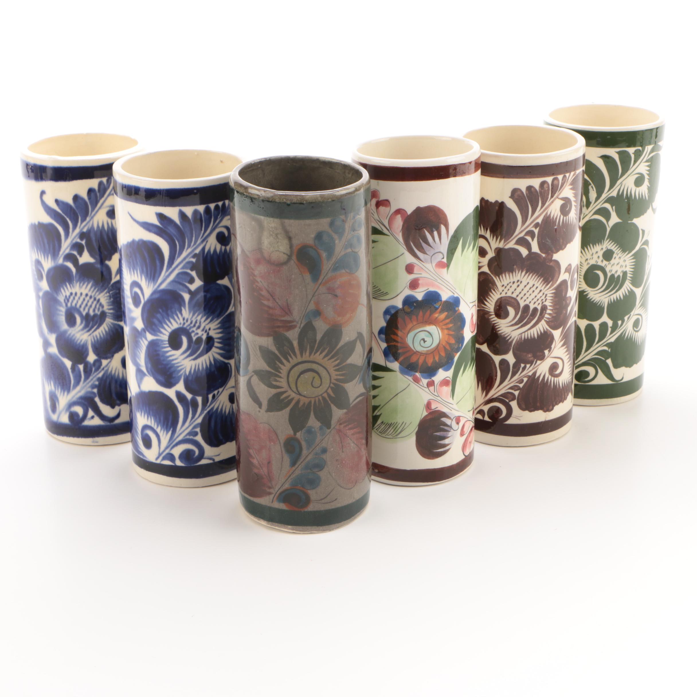 Mexican Hand-Painted Cylindrical Tumblers