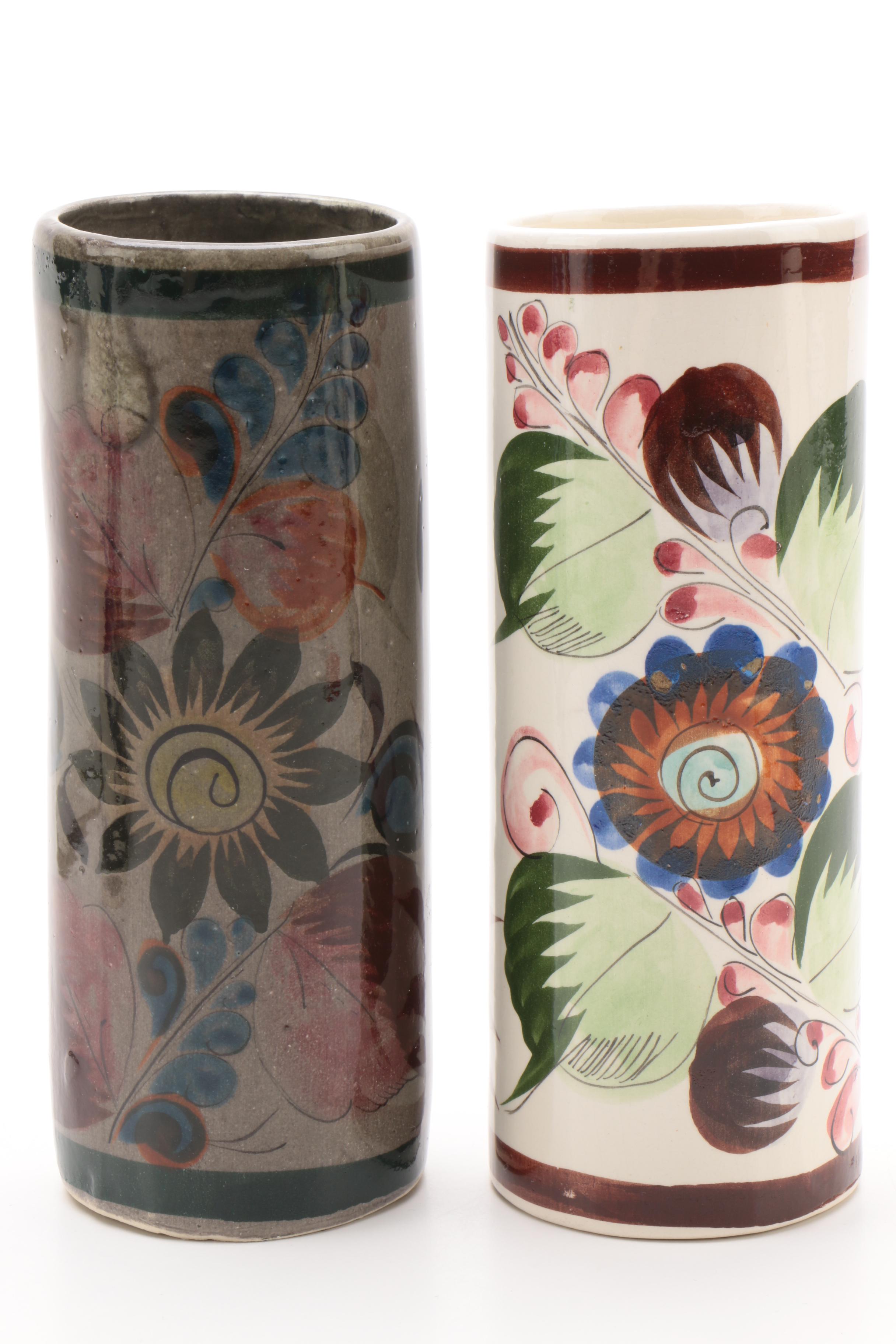 Mexican Hand-Painted Cylindrical Tumblers
