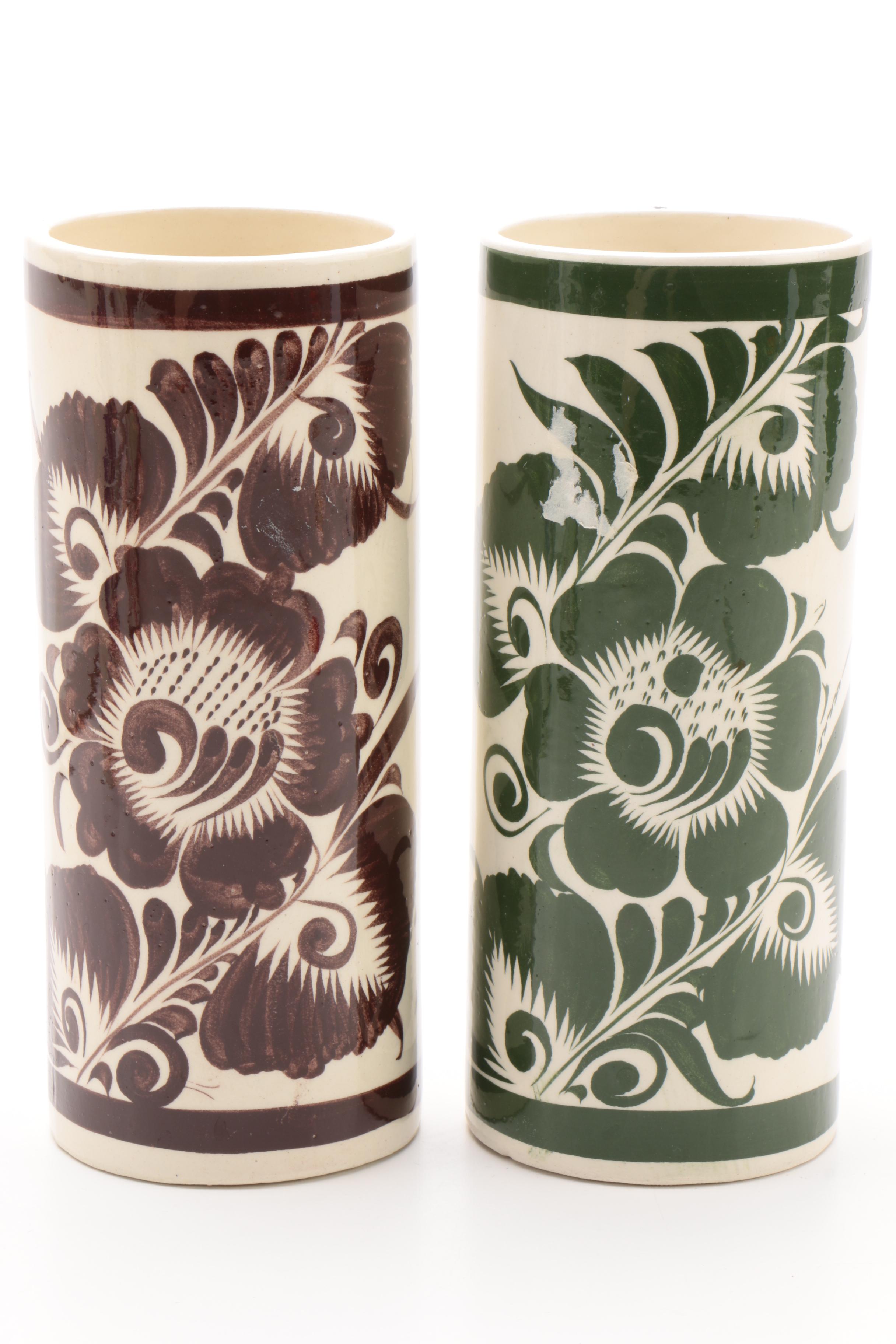 Mexican Hand-Painted Cylindrical Tumblers