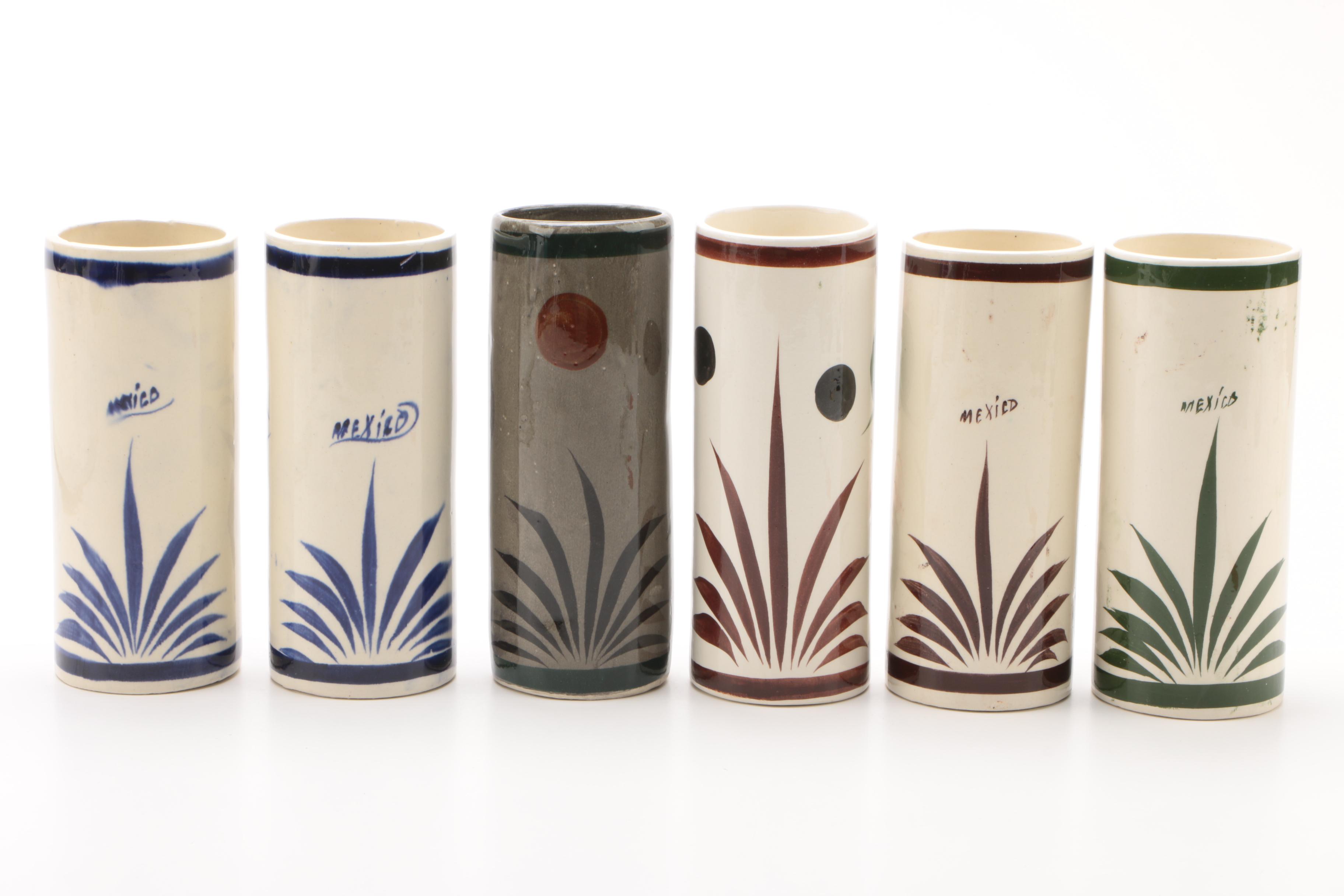 Mexican Hand-Painted Cylindrical Tumblers