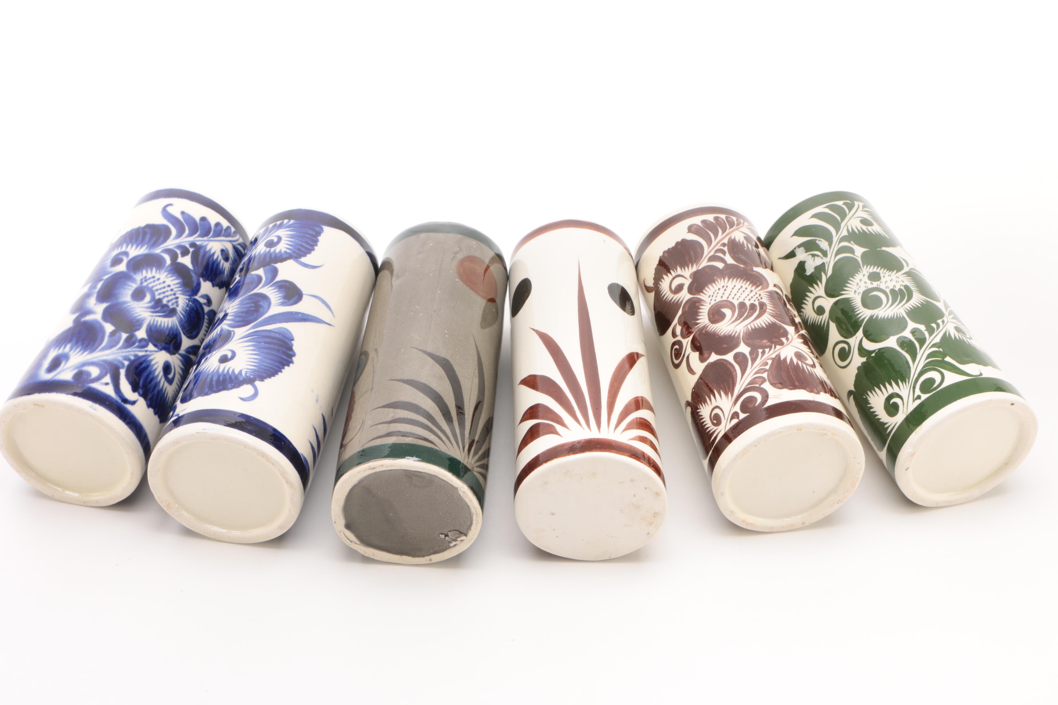 Mexican Hand-Painted Cylindrical Tumblers
